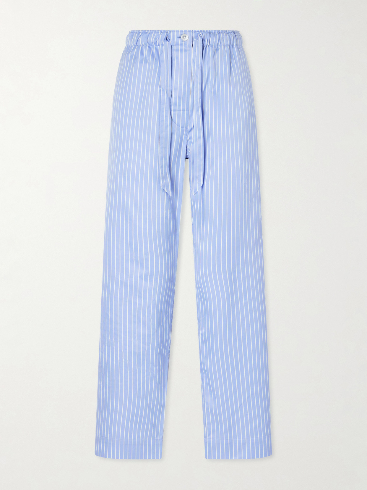 TEKLA - Sateen Striped Cotton-poplin Pajama Pants - Blue