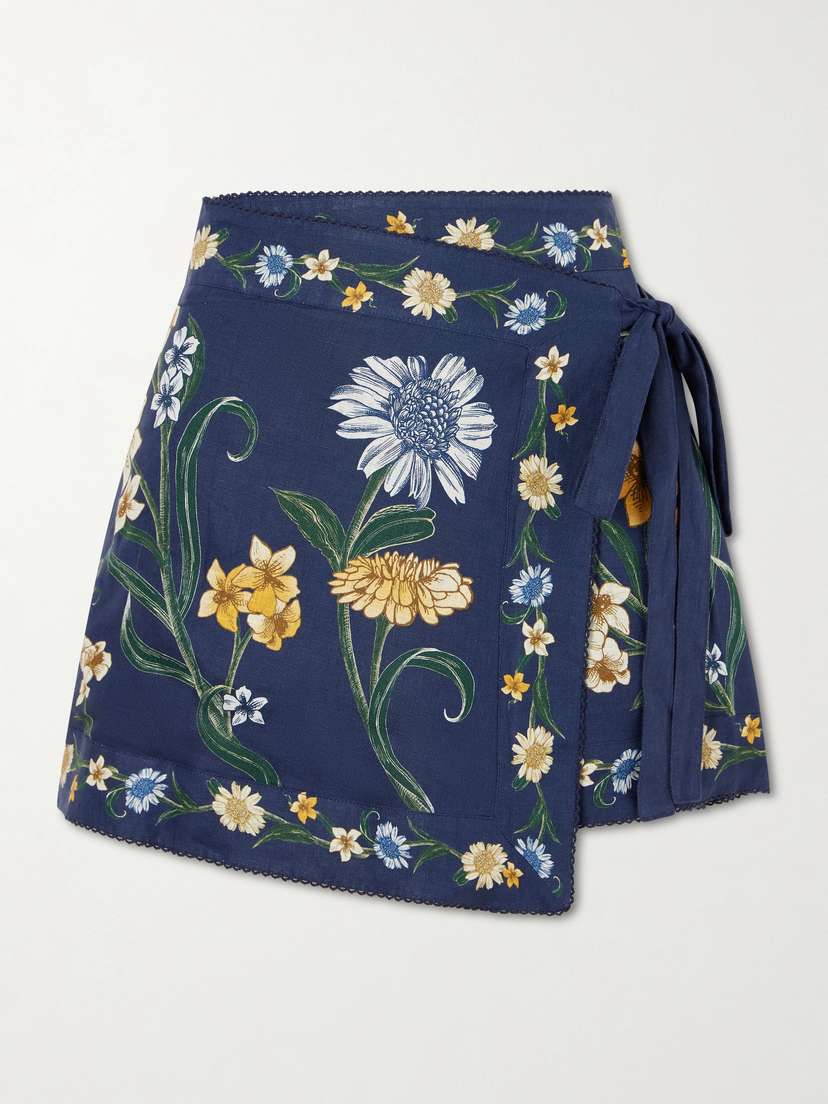 Agua by Agua Bendita Luna Floral-print Linen Pareo