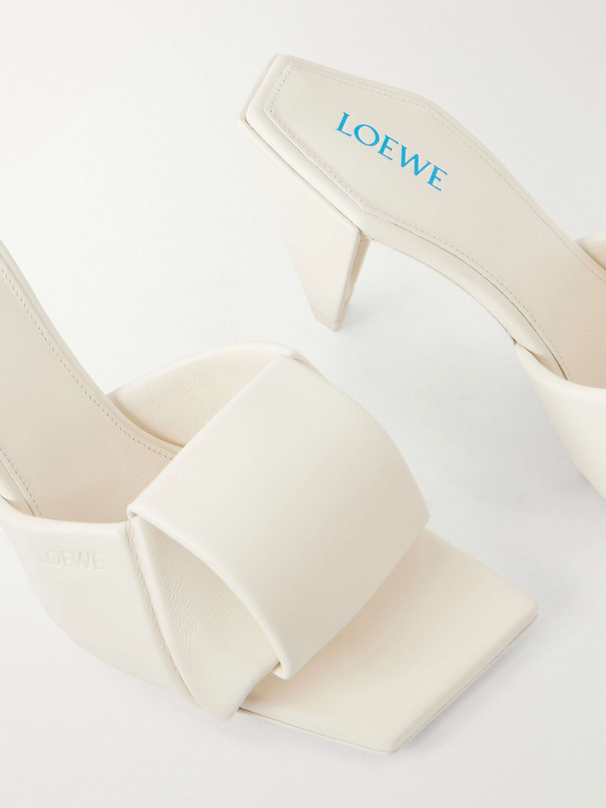 LOEWE Origami Slide 85 leather sandals | NET-A-PORTER