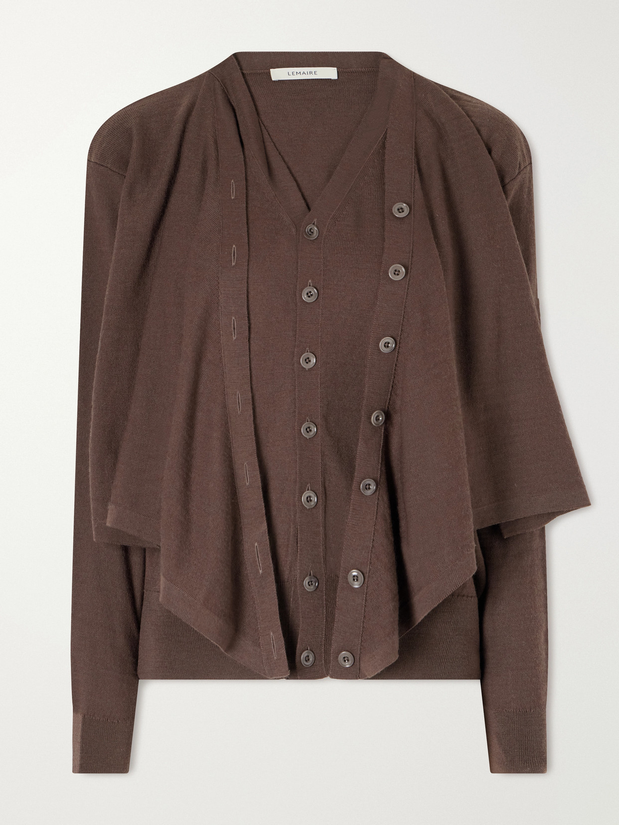 Lemaire Wool-blend Cardigan In Brown