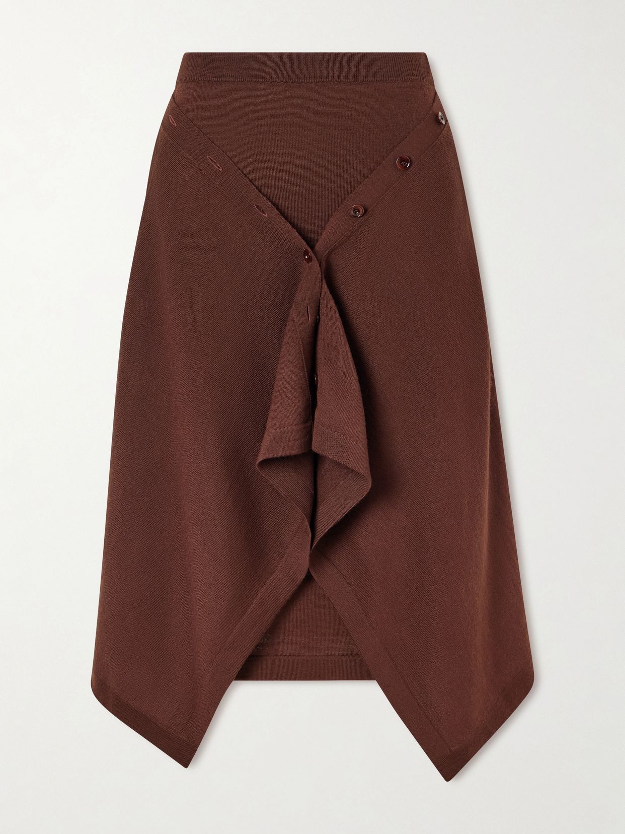 wool blend midi skirt