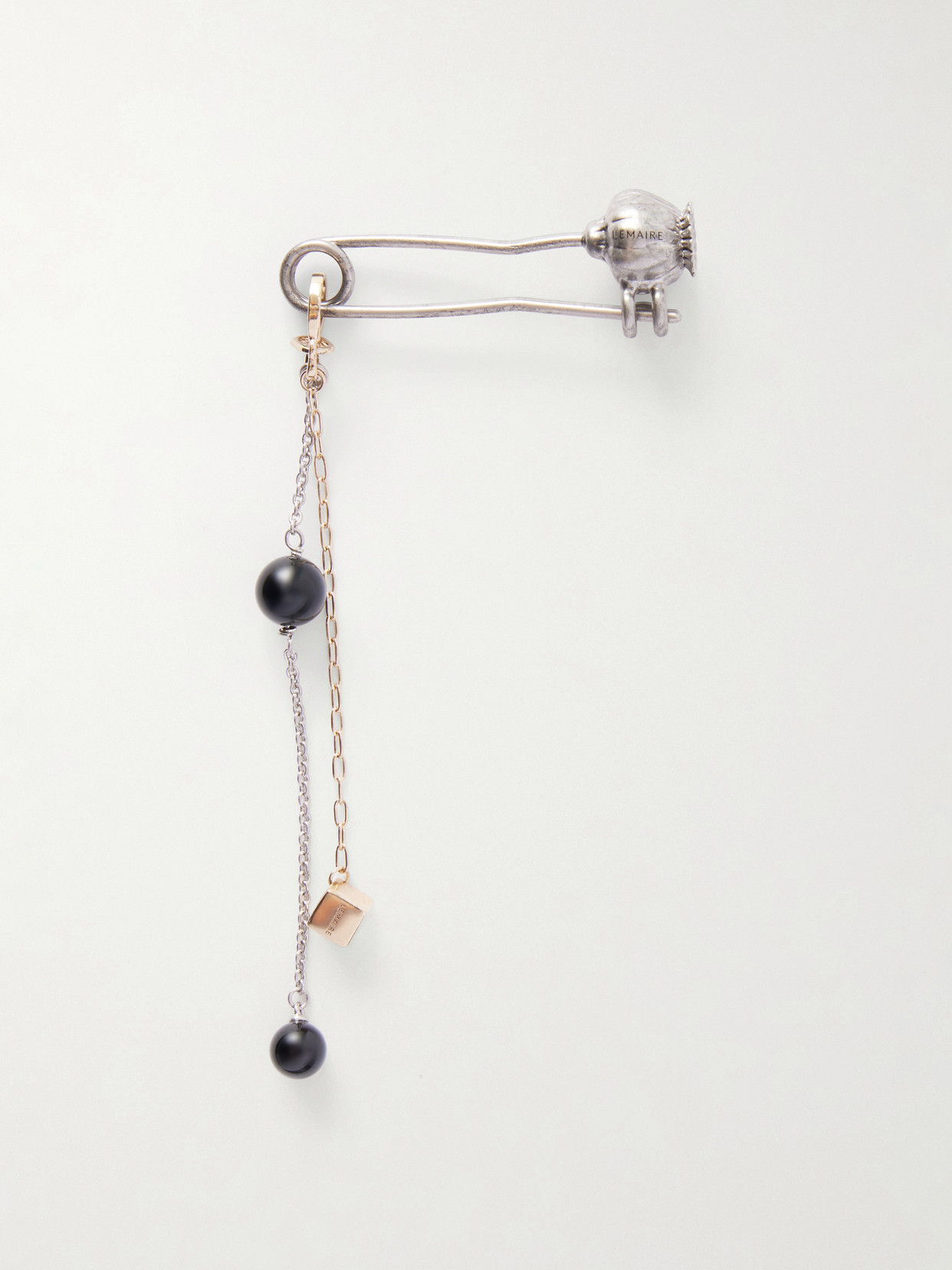 Lemaire Thistle Silver-tone Bag Charm In Multi