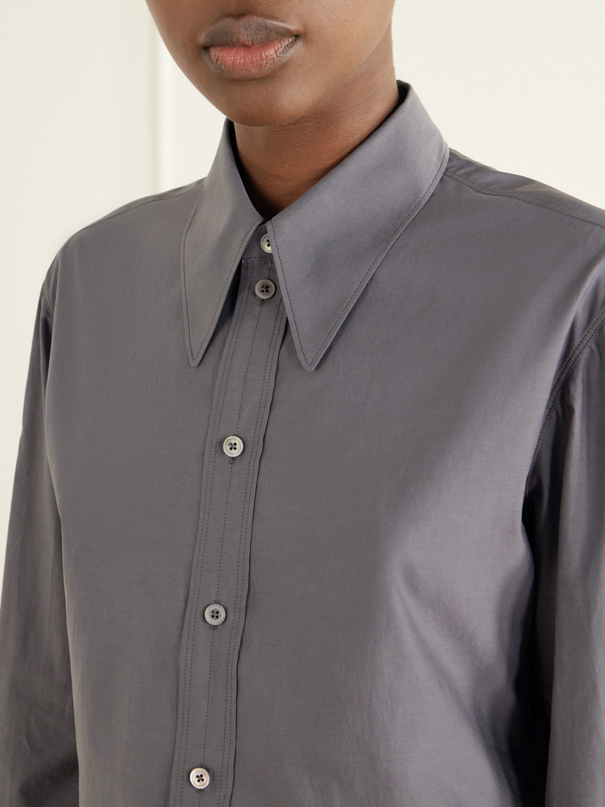Cotton And Silk-Blend Poplin Shirt