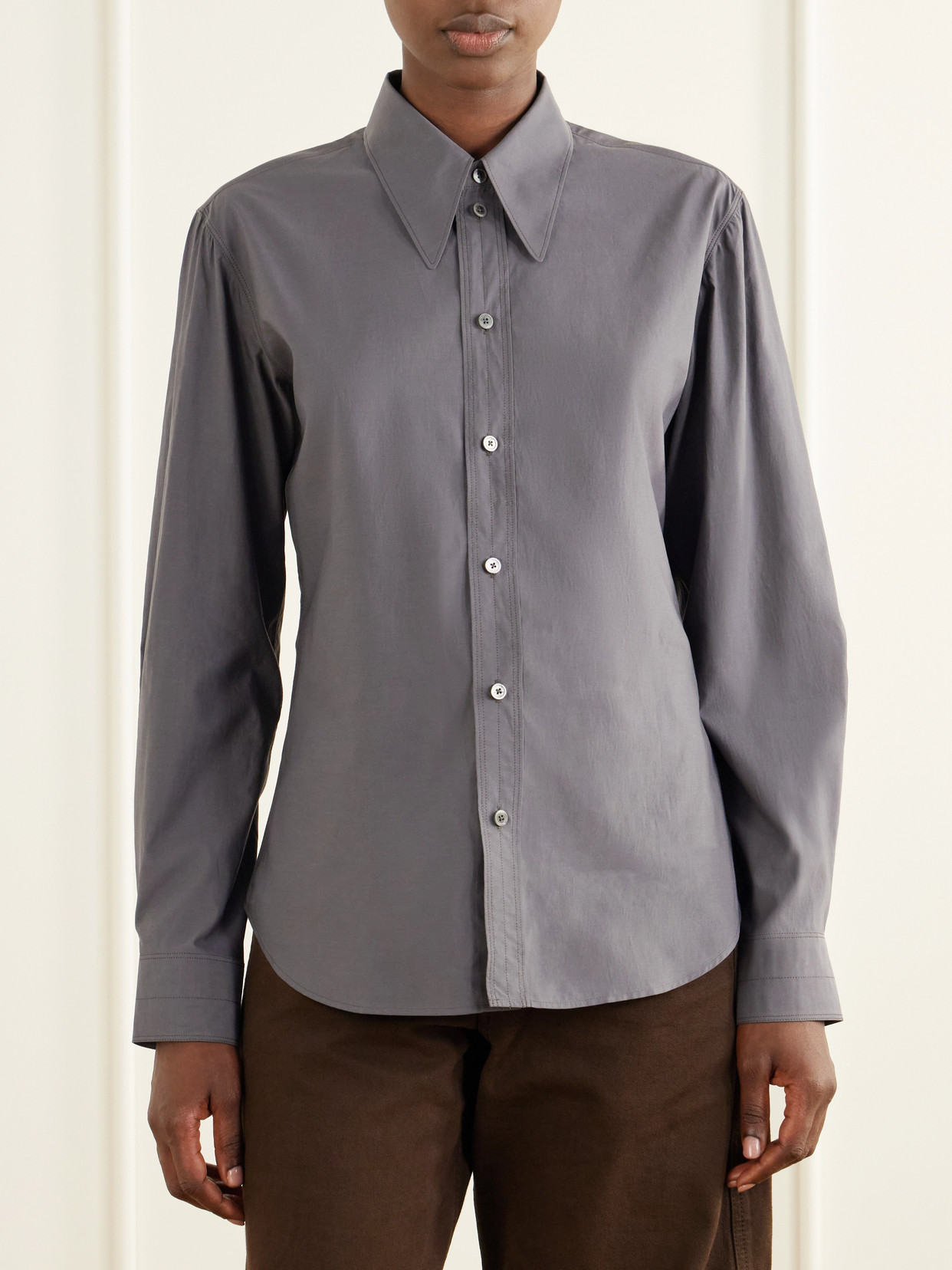 Cotton And Silk-Blend Poplin Shirt