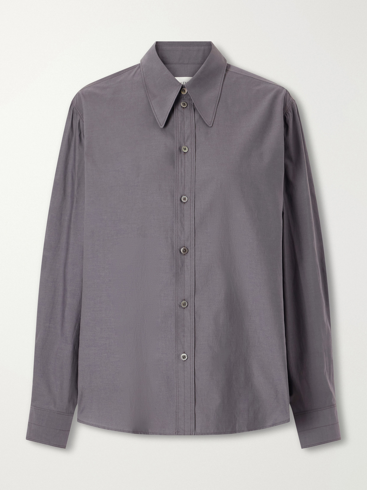 Lemaire Cotton And Silk-blend Poplin Shirt In Purple