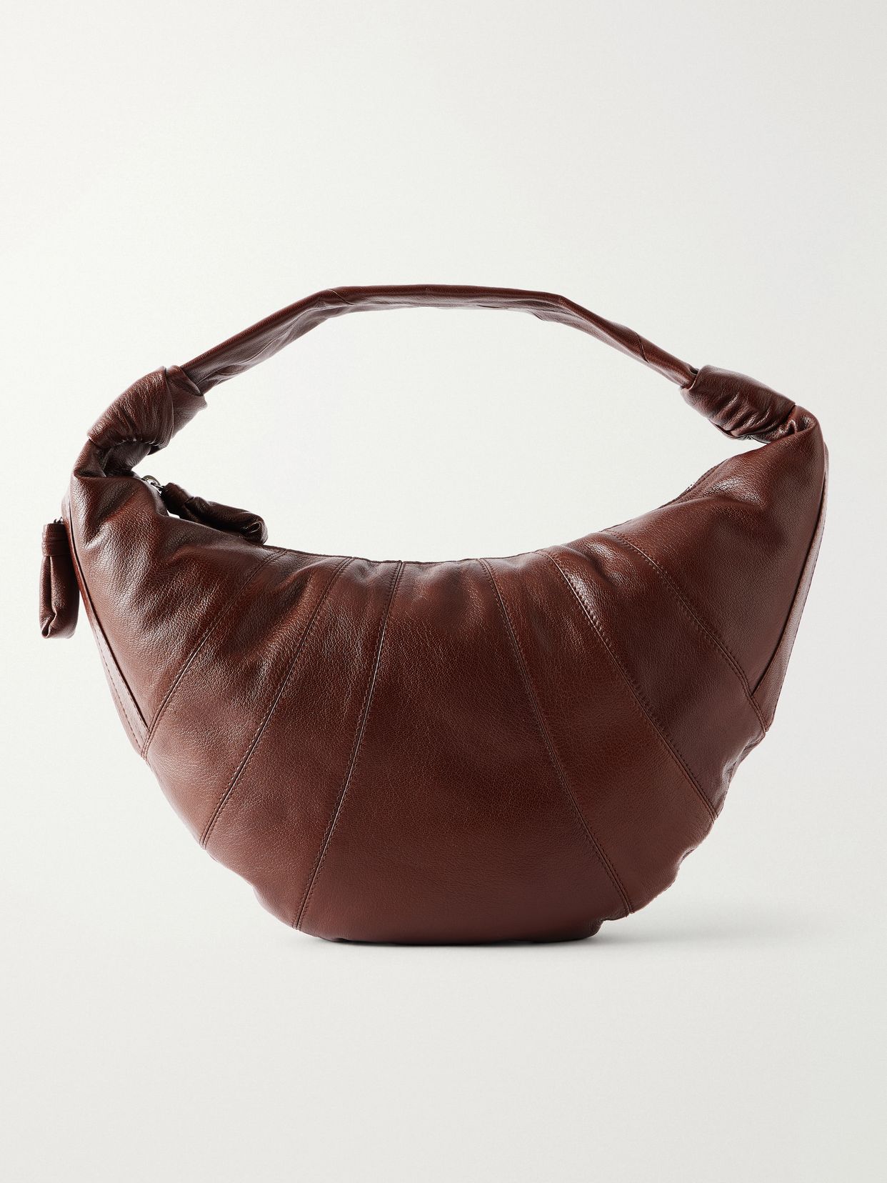 croissant paneled leather shoulder bag