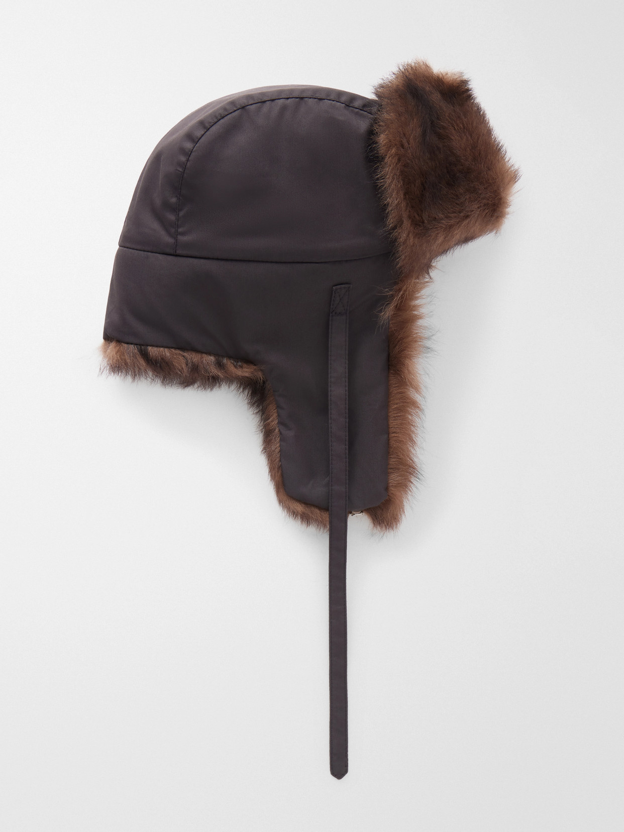 Lemaire Chapka Shearling-trimmed Cotton-blend Twill Trapper Hat In Brown