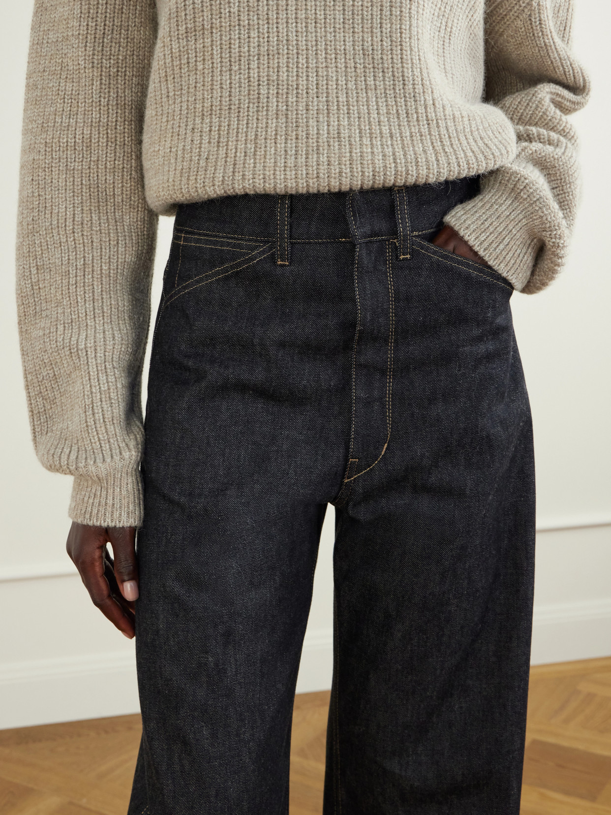 High-Rise Barrel-Leg Jeans