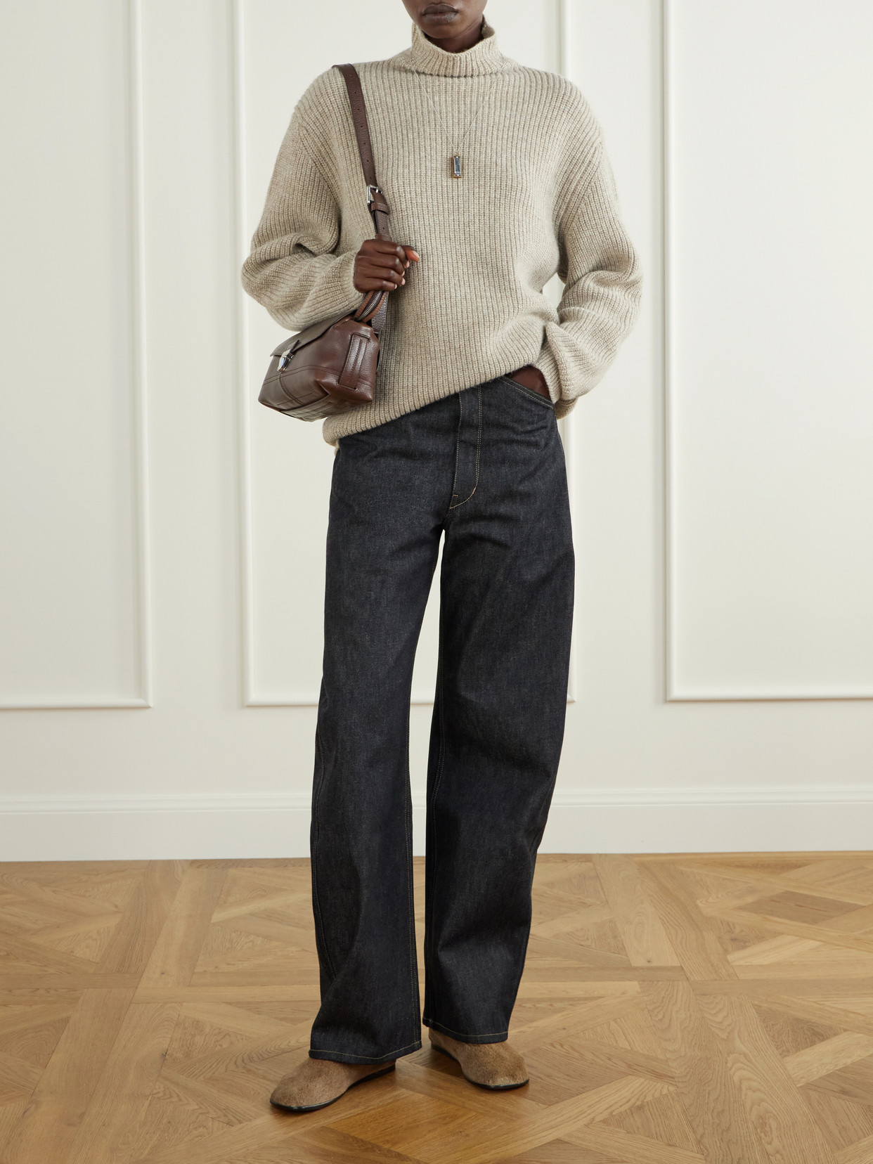 High-Rise Barrel-Leg Jeans