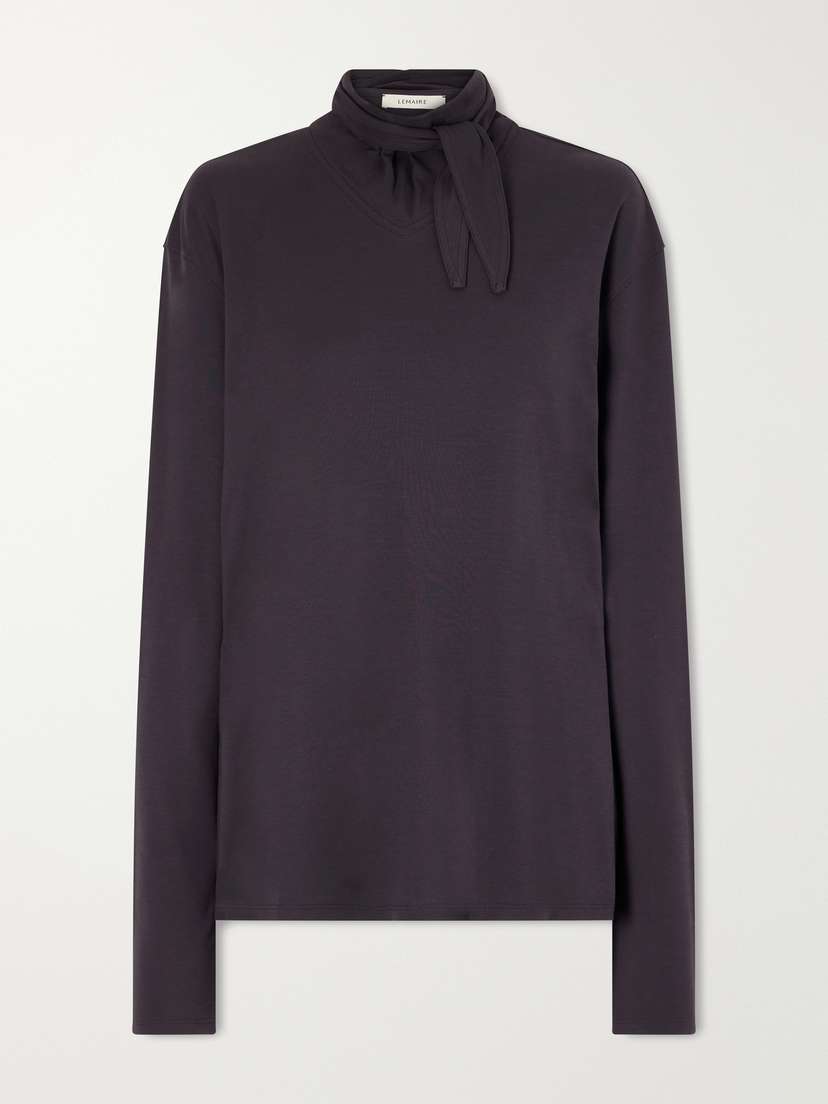 Lemaire Tie-detailed Cotton-jersey Blouse
