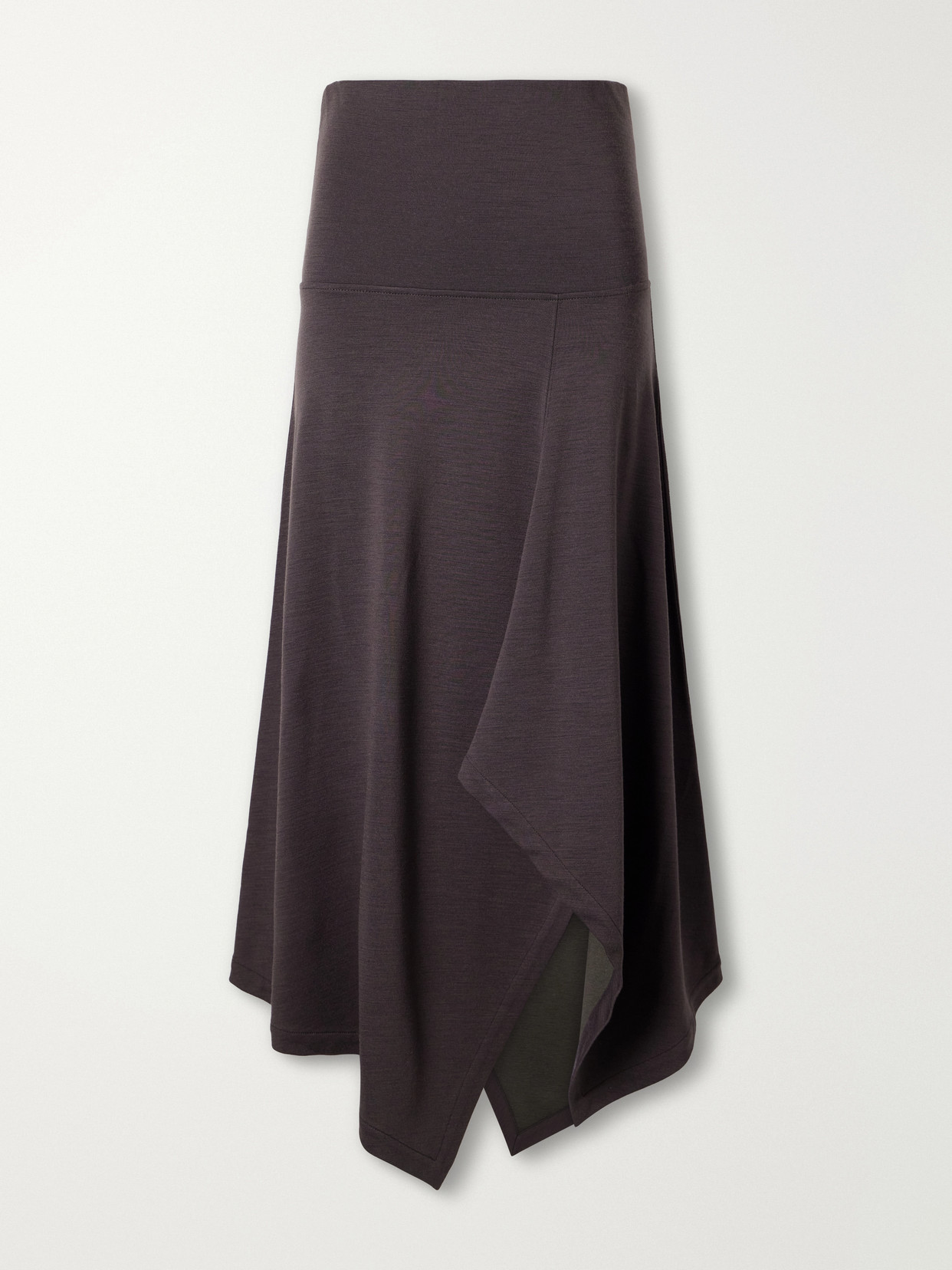 Relaxed Asymmetric Wool-Blend Jersey Midi