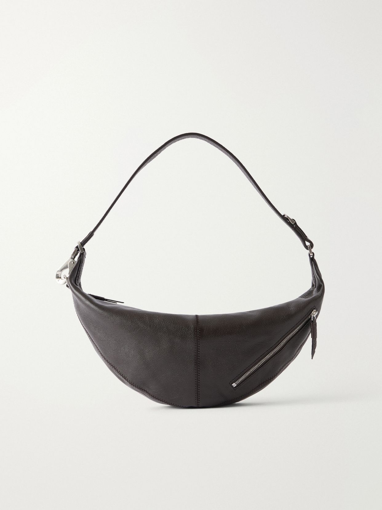 Quiver Clip mini paneled full-grain leather shoulder bag