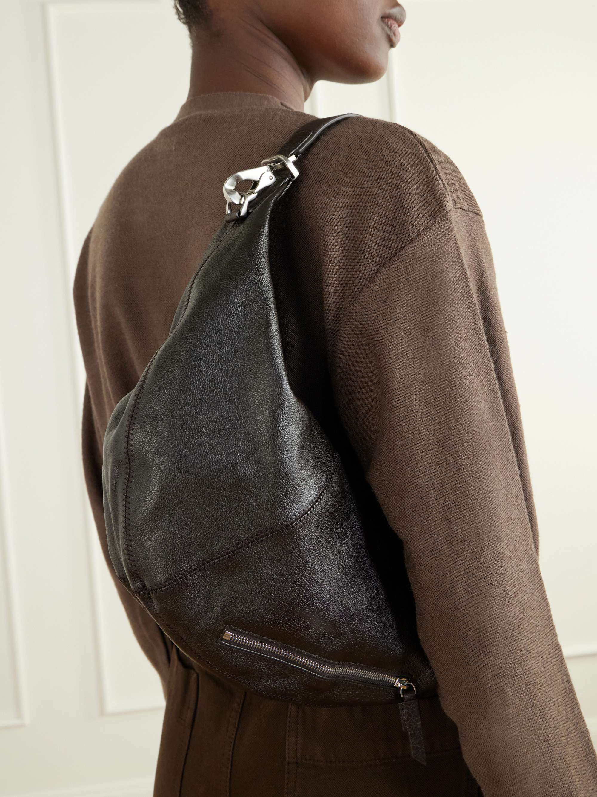 LEMAIRE Quiver Clip mini paneled full-grain leather shoulder bag