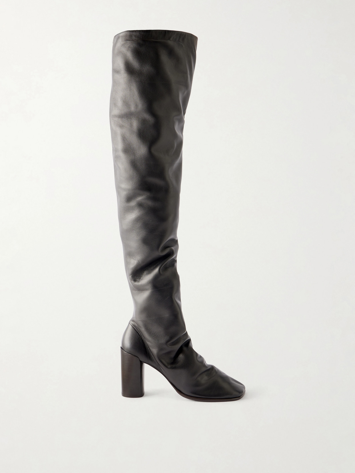 Lemaire Leather Knee Boots In Brown