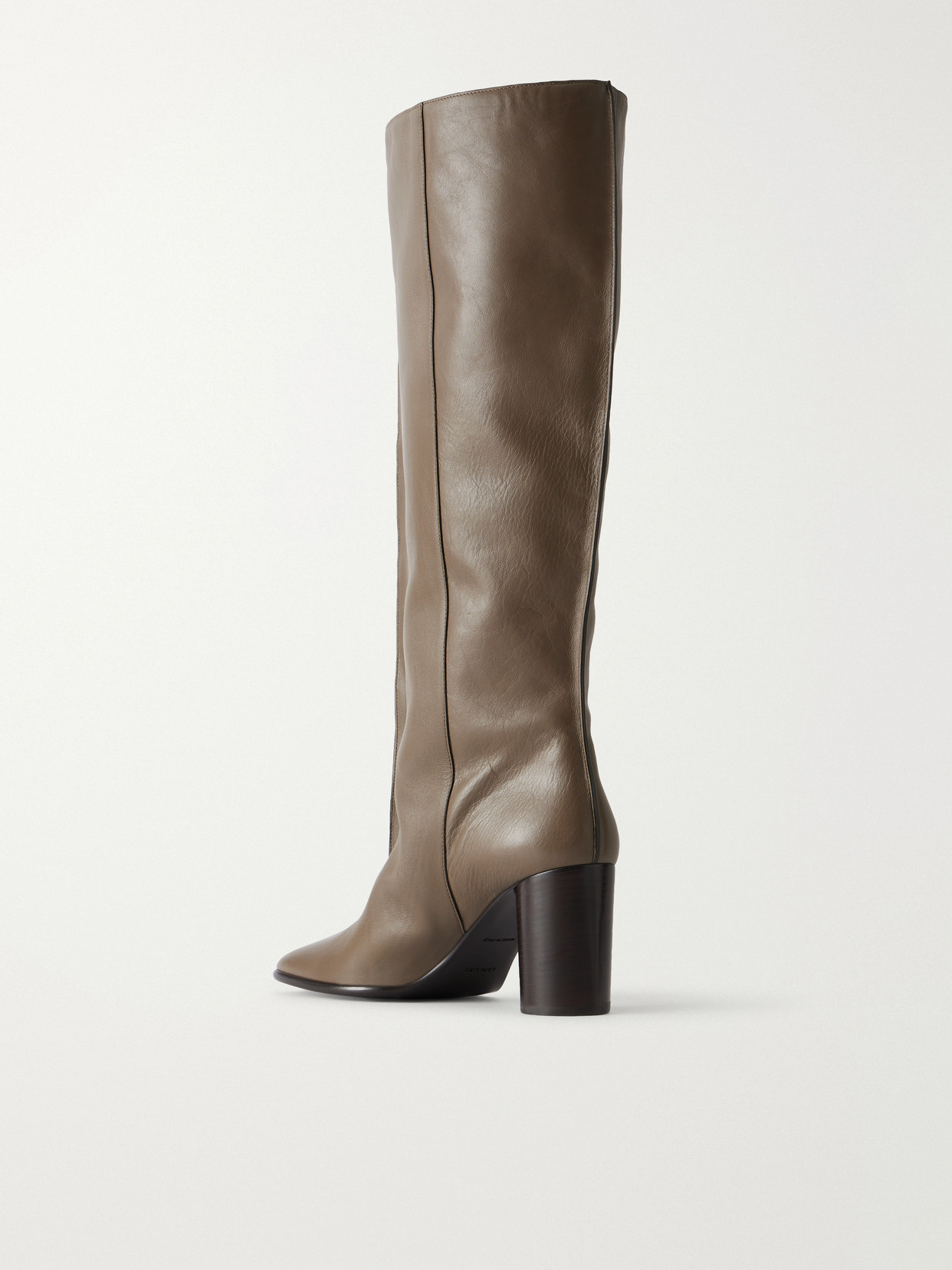 Crease Leather Knee Boots
