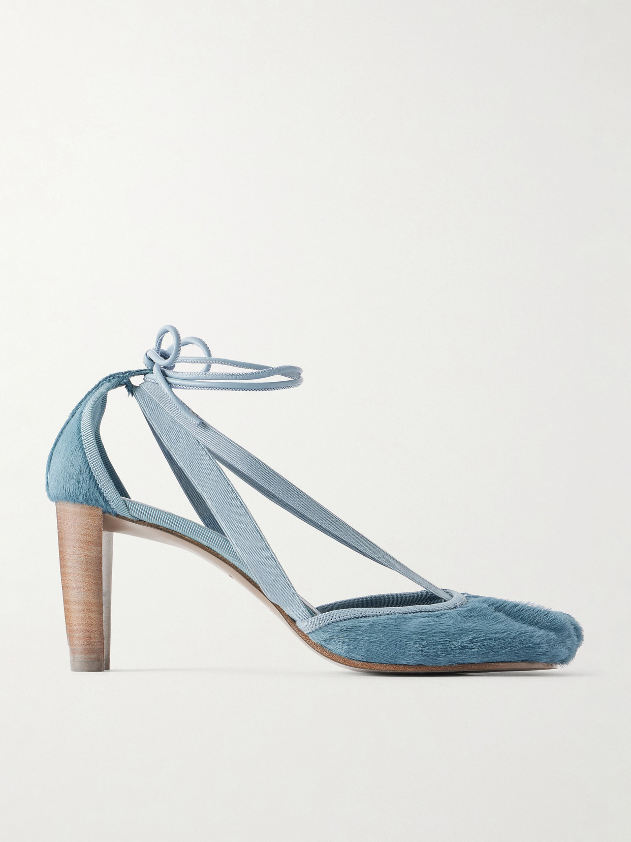 Pedille 80 Leather-Trimmed Calf-Hair Pumps