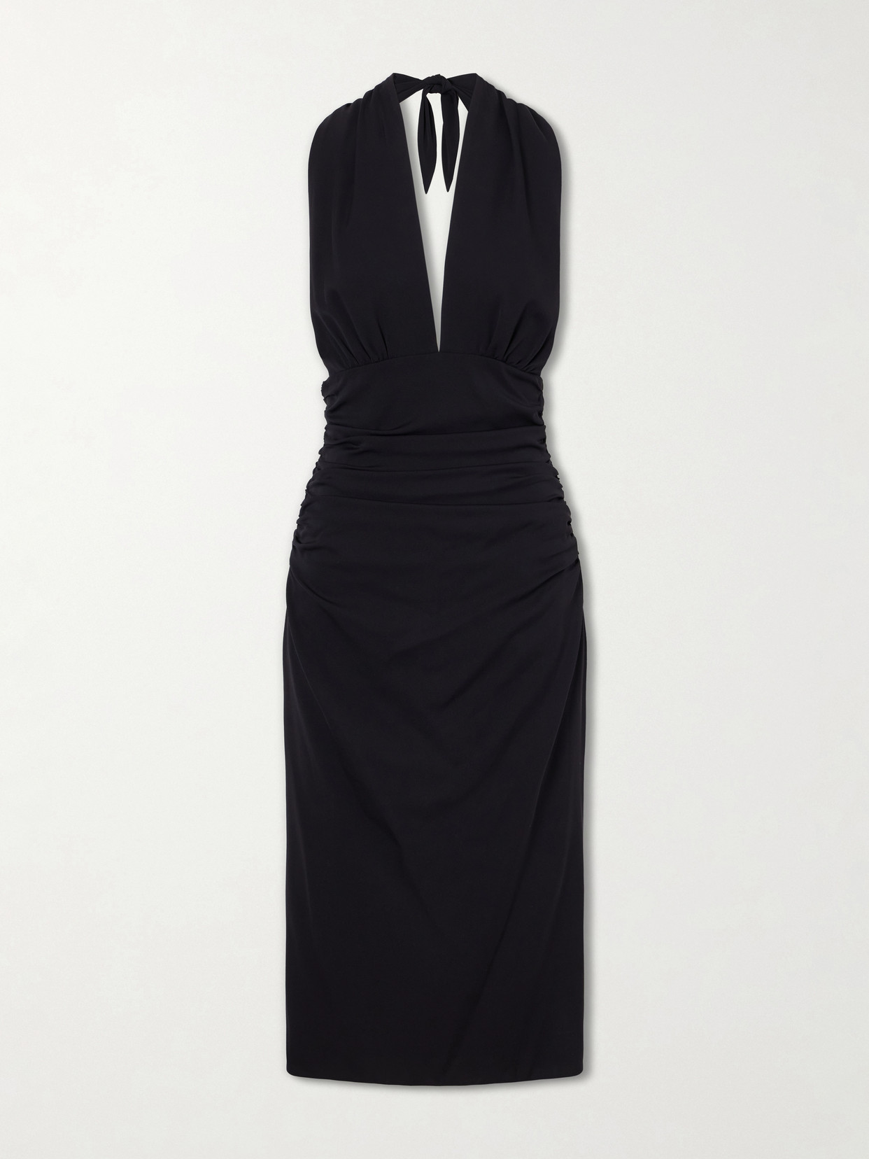 Dolce & Gabbana - Halterneck Backless Silk-blend Midi Dress - Black