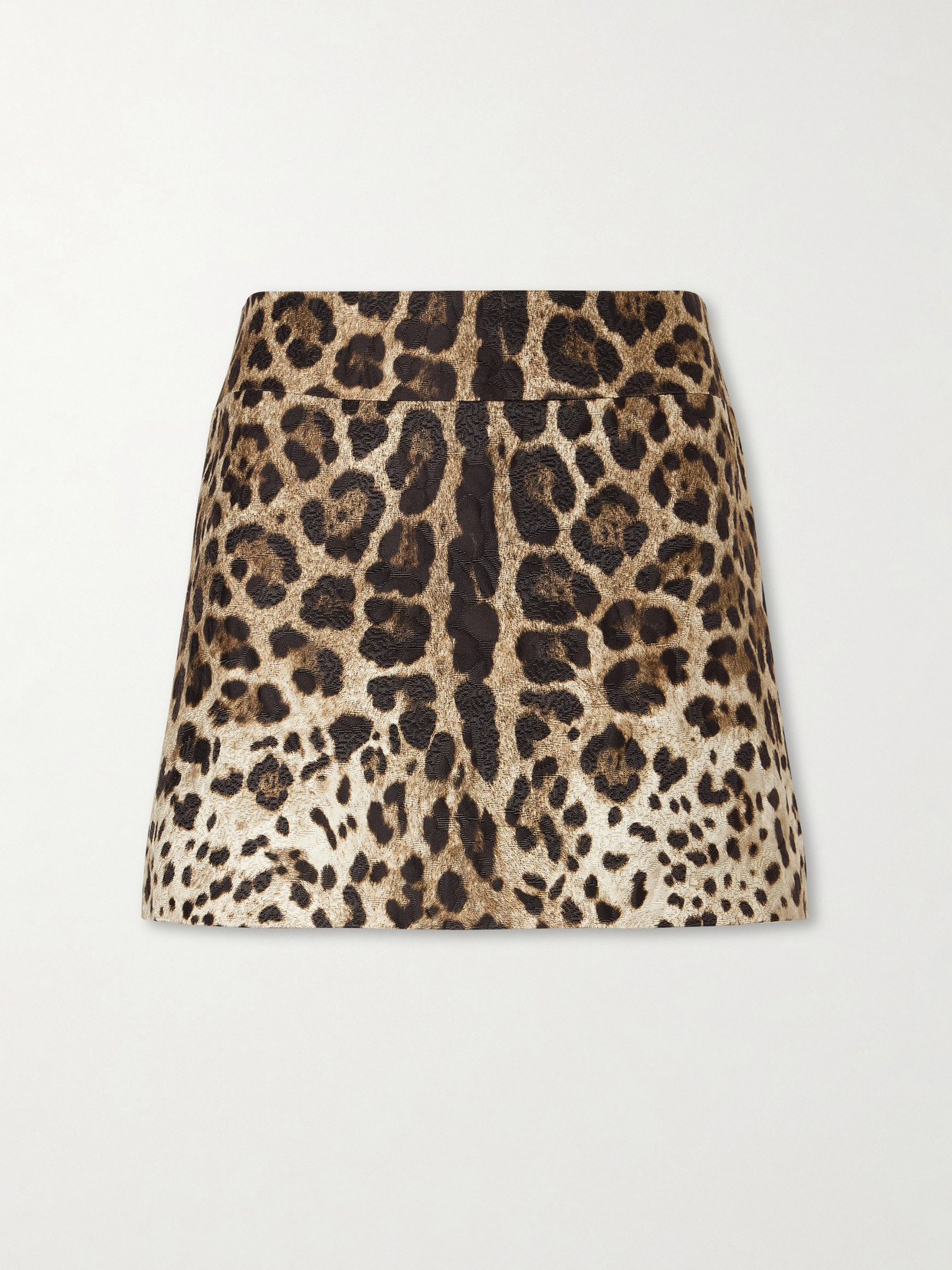 Dolce & Gabbana Leopard-print Cotton Mini Skirt In Multi