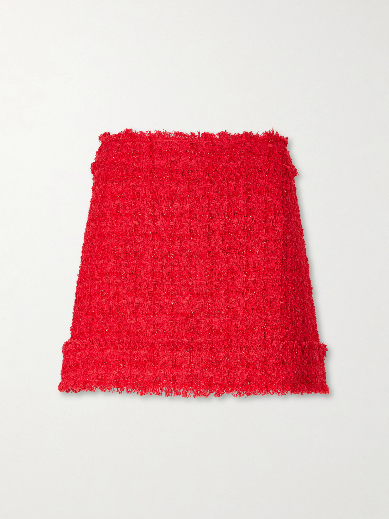 Dolce & Gabbana Flared Tweed Mini Skirt In Red