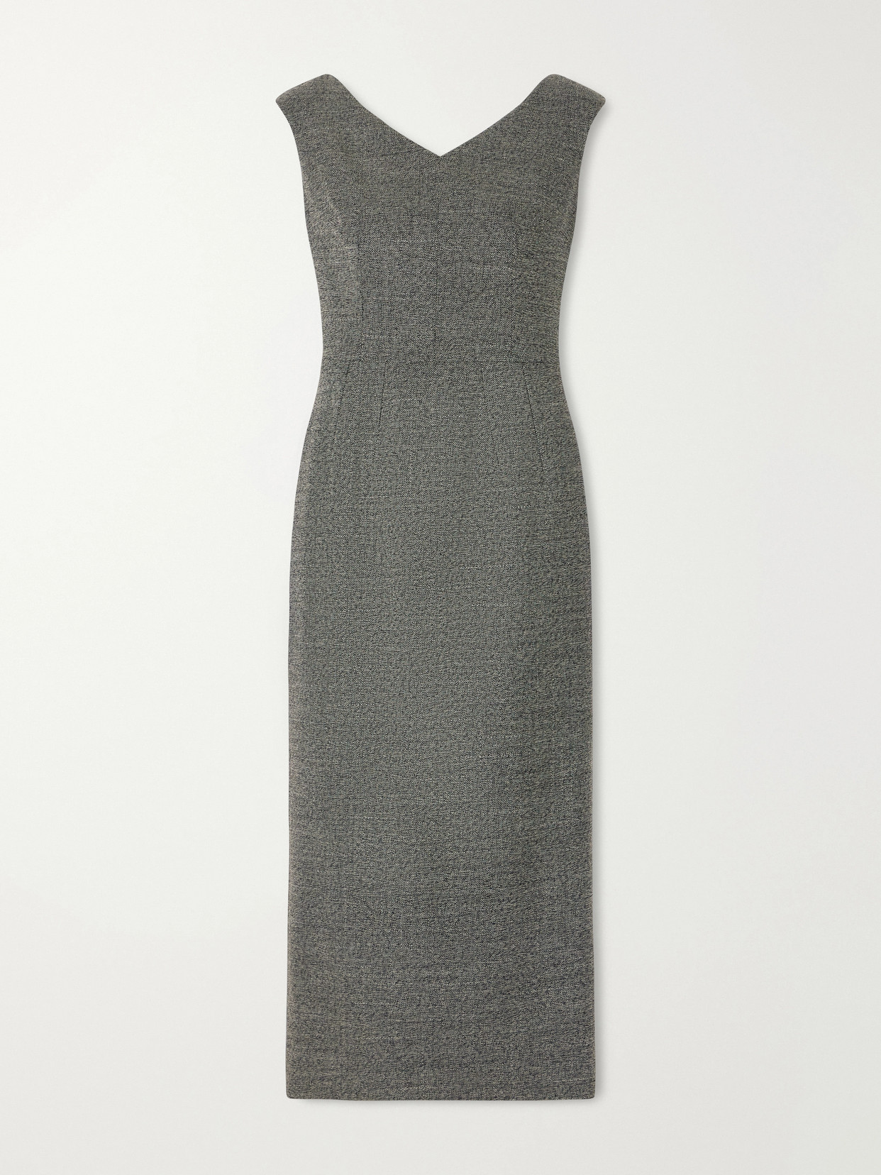 Dolce & Gabbana Stretch-wool Midi Dress In Gray