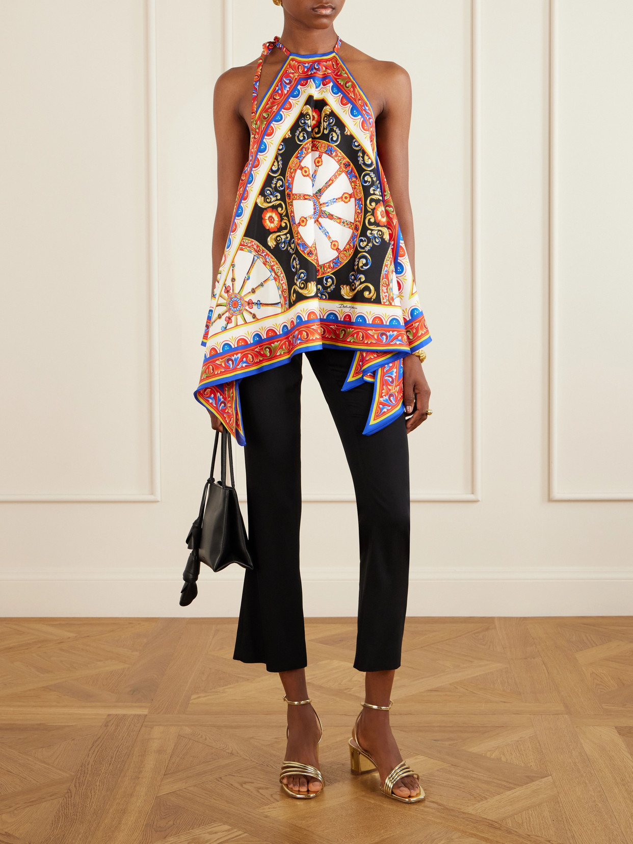 Carretto Printed Halterneck Top