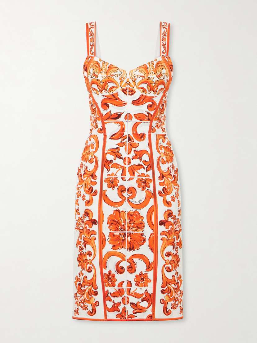 Dolce & Gabbana Printed Silk-blend Charmeuse Mini Dress