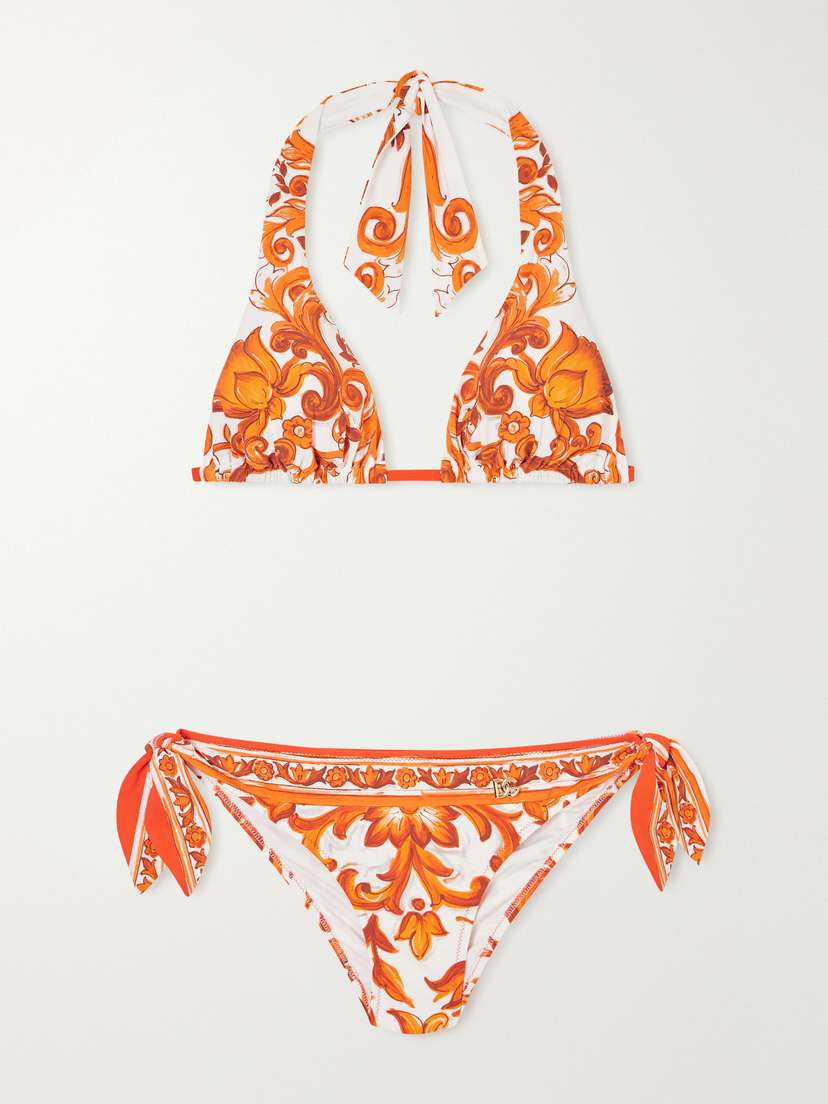 Dolce & Gabbana Maiolica Knotted Printed Halterneck Bikini | Thumbnail 5 Dolce & Gabbana Maiolica Knotted Printed Halterneck Bikini | Thumbnail 5