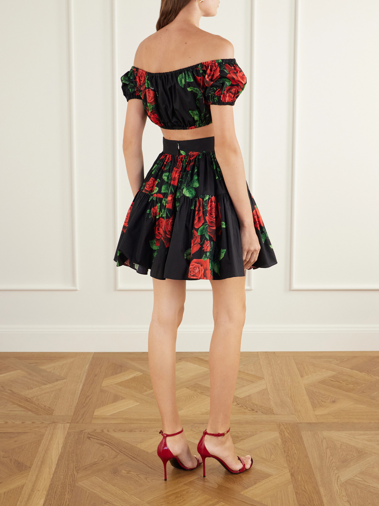 Floral-Print Cotton-Poplin Mini