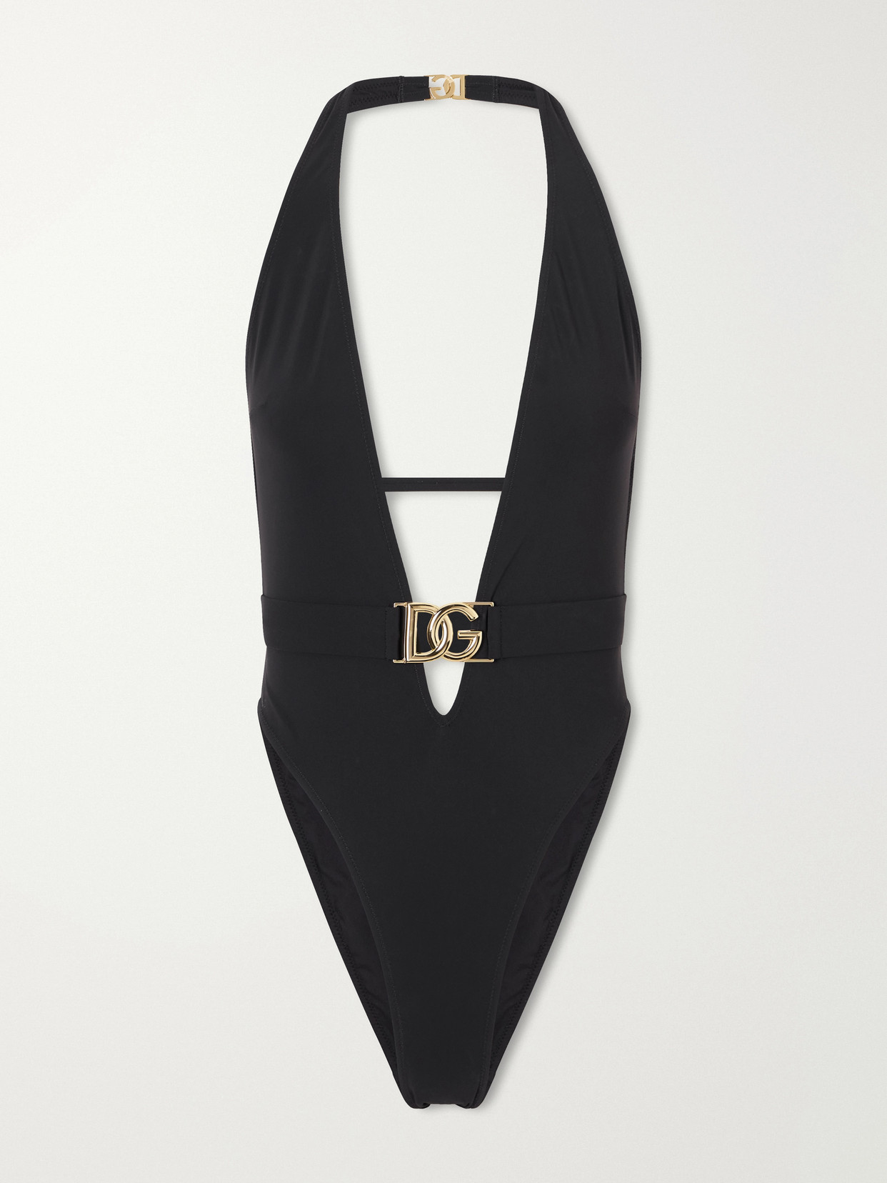 Dolce & Gabbana Logo-embellished Stretch Jersey One-piece In Black