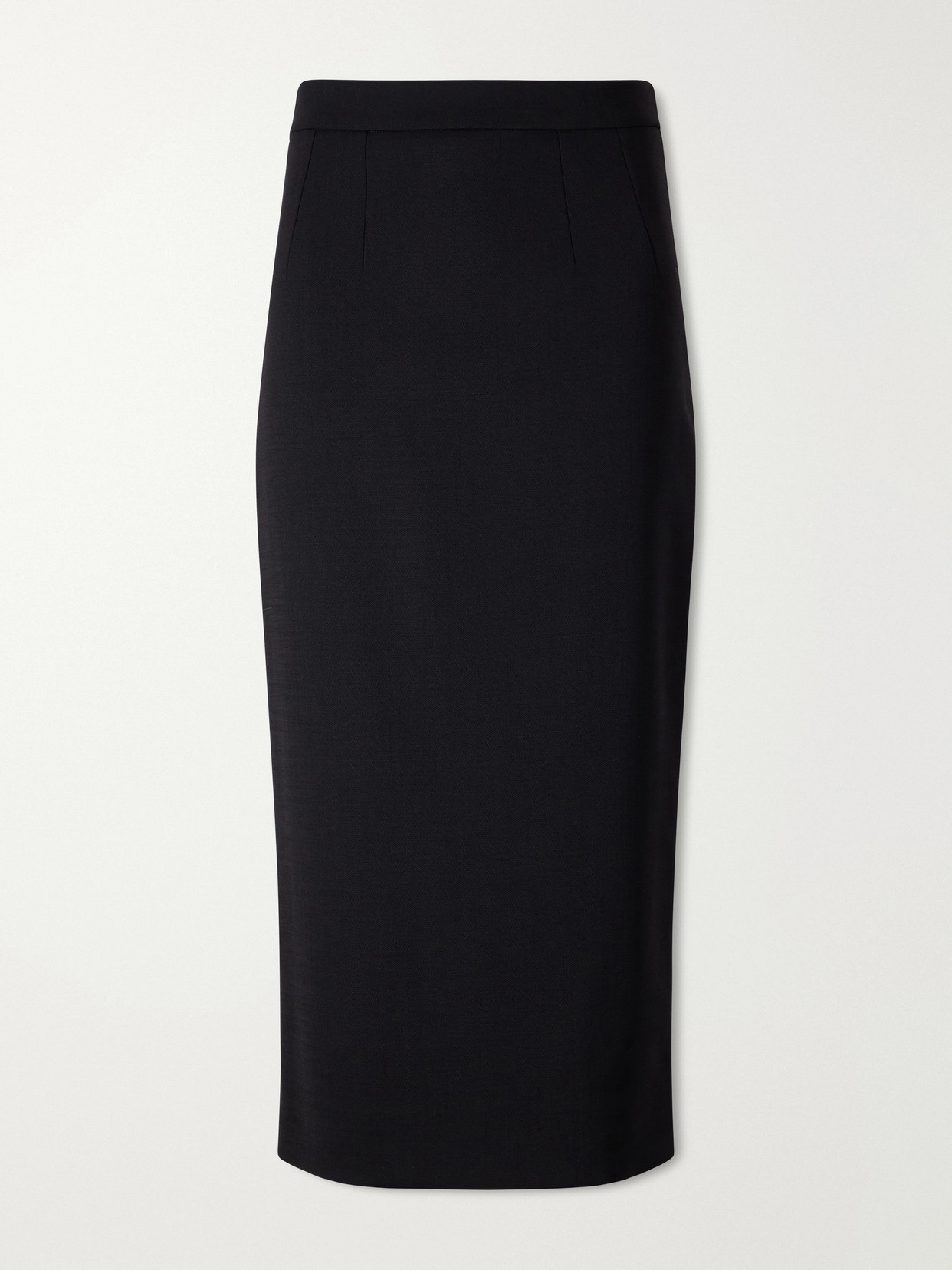 Dolce & Gabbana Stretch-wool Midi Skirt In Black