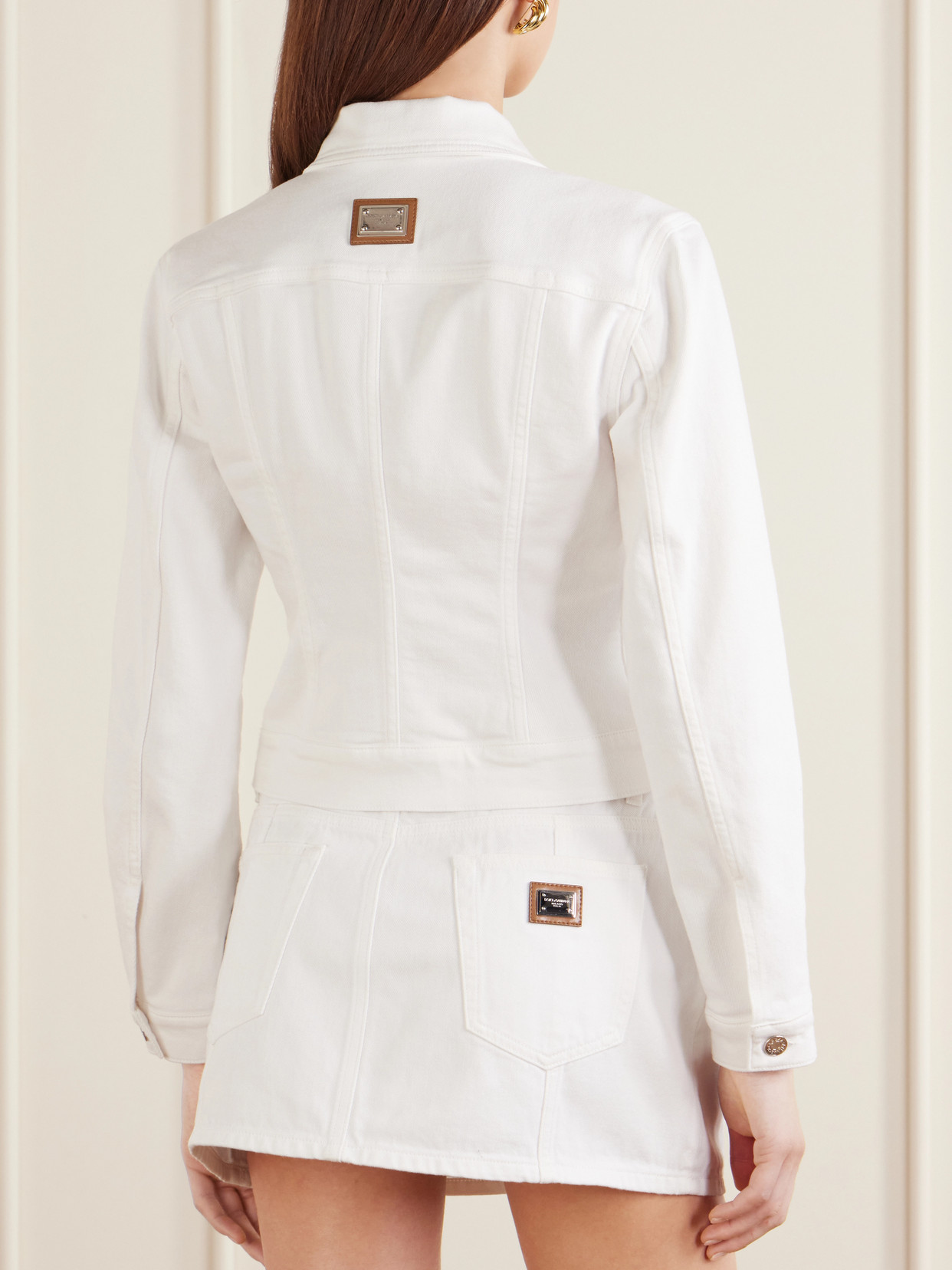 Dolce & Gabbana Logo-patch Buttoned Jacket In White
