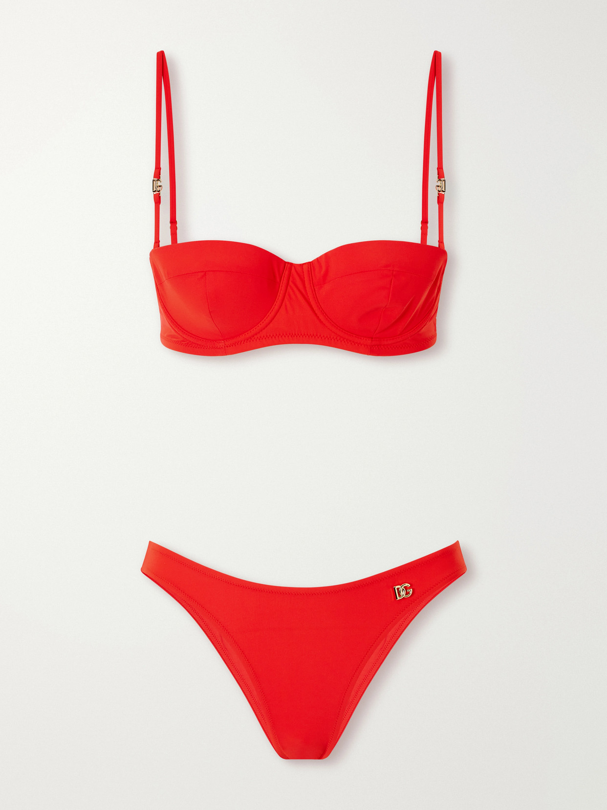 Dolce & Gabbana Jersey Bikini Set In Red