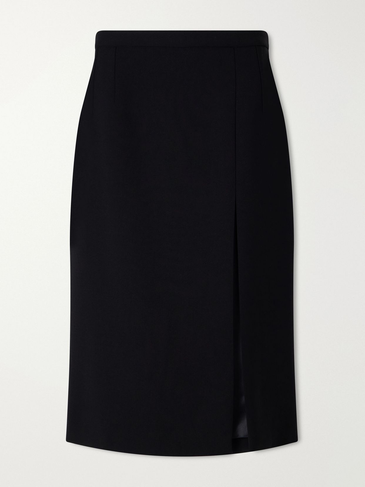 front slit wool midi skirt