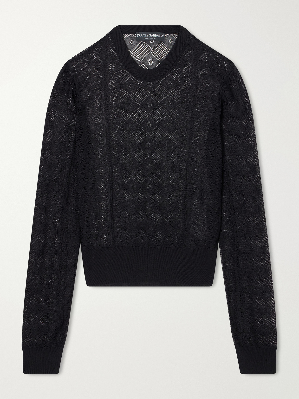 Dolce & Gabbana Crochet Sweater In Black