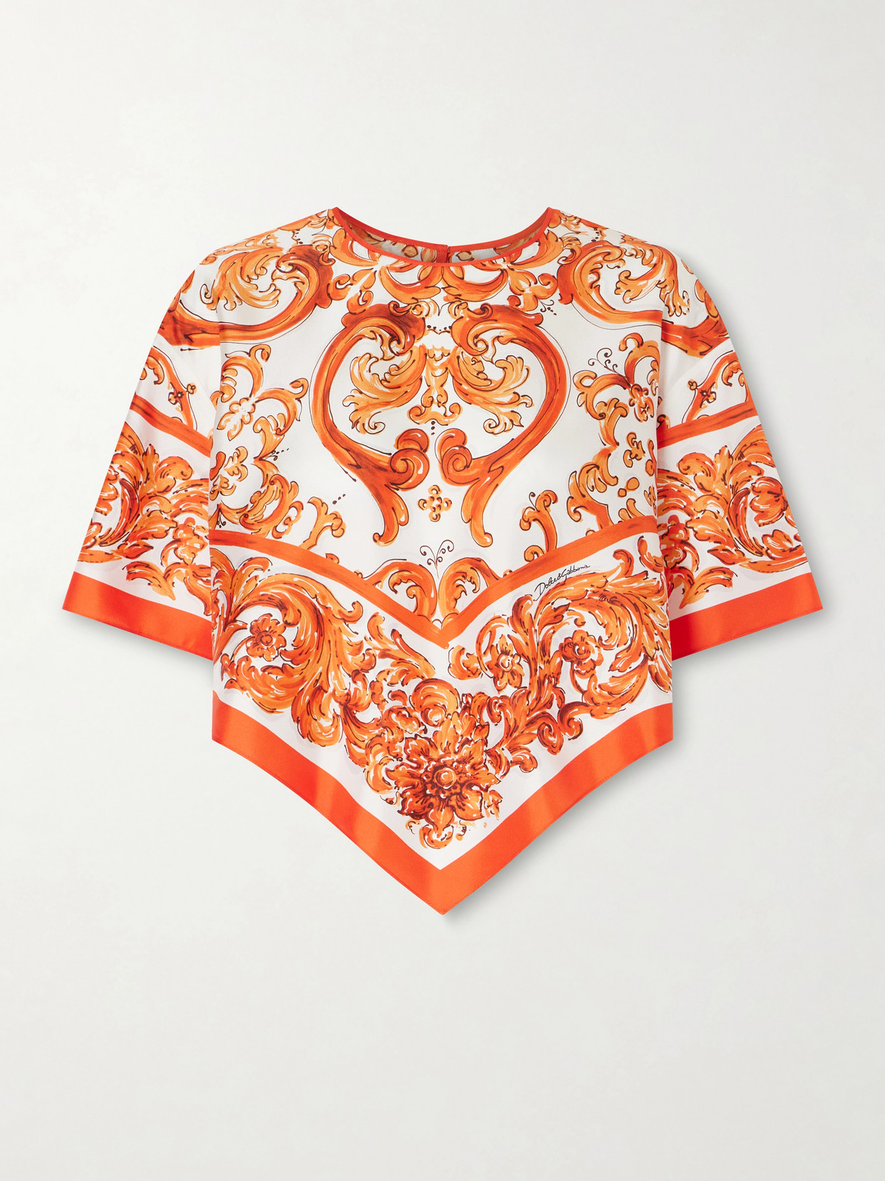 Dolce & Gabbana Printed Silk-twill Blouse In Multi