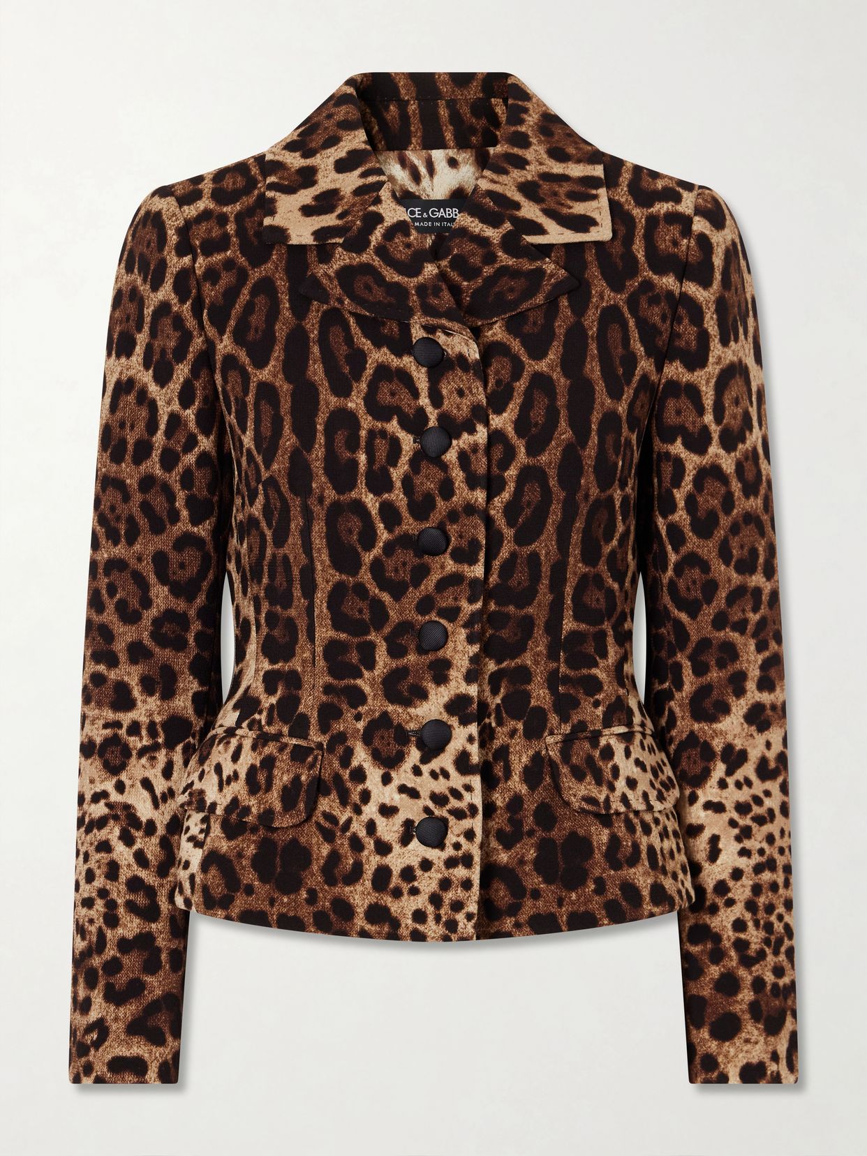 leopard print wool blazer
