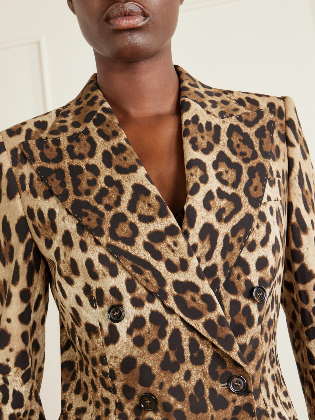 Dolce & Gabbana Leopard-print Wool Blazer In Multi
