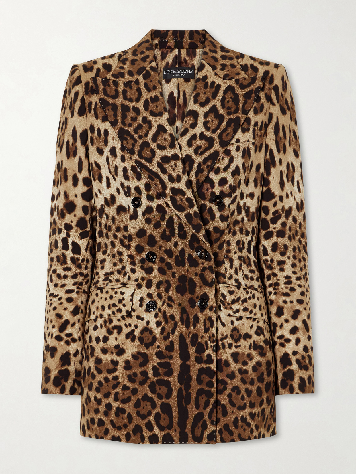 Dolce & Gabbana Leopard-print Wool Blazer In Multi