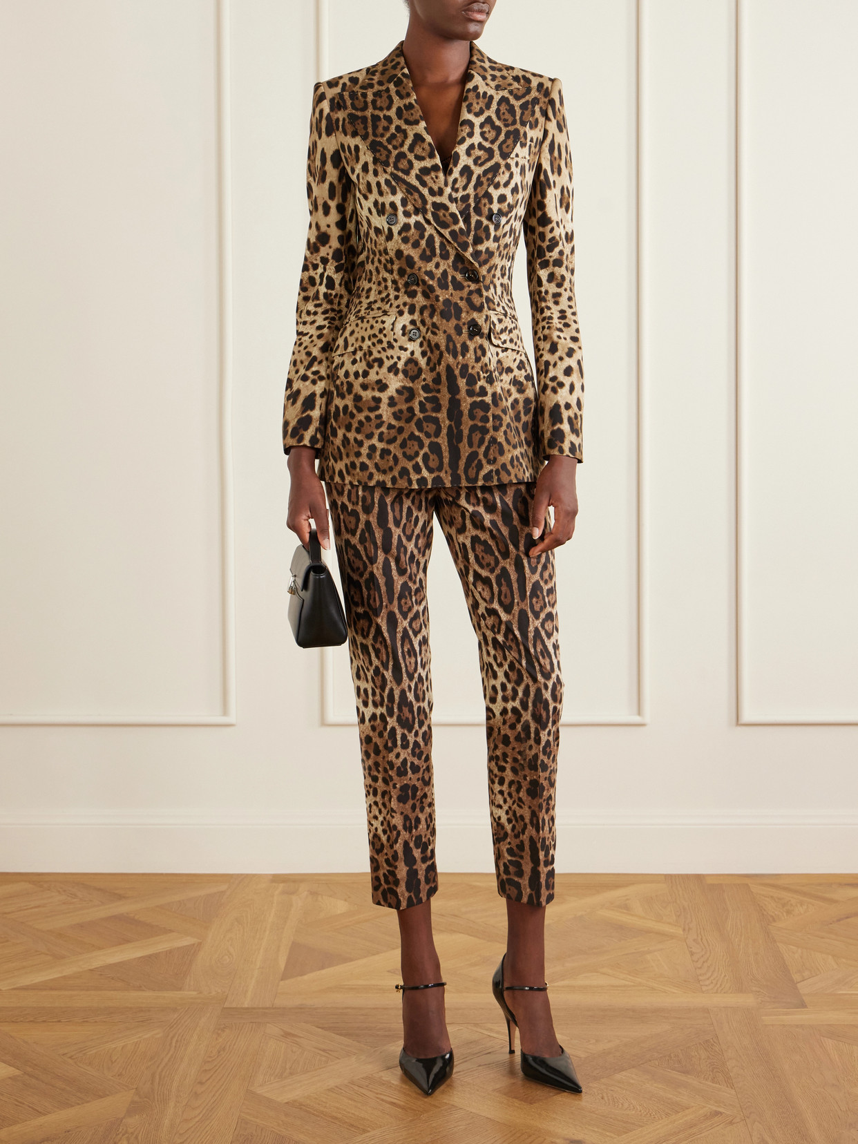 Dolce & Gabbana Leopard-print Wool Blazer In Multi