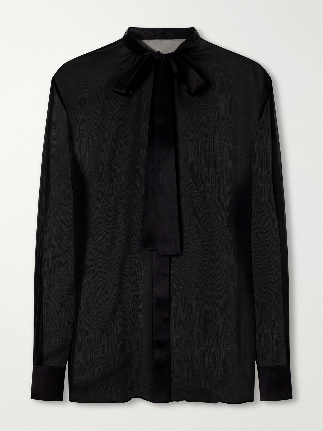 Dolce & Gabbana Bow-detailed Silk-chiffon Blouse In Black