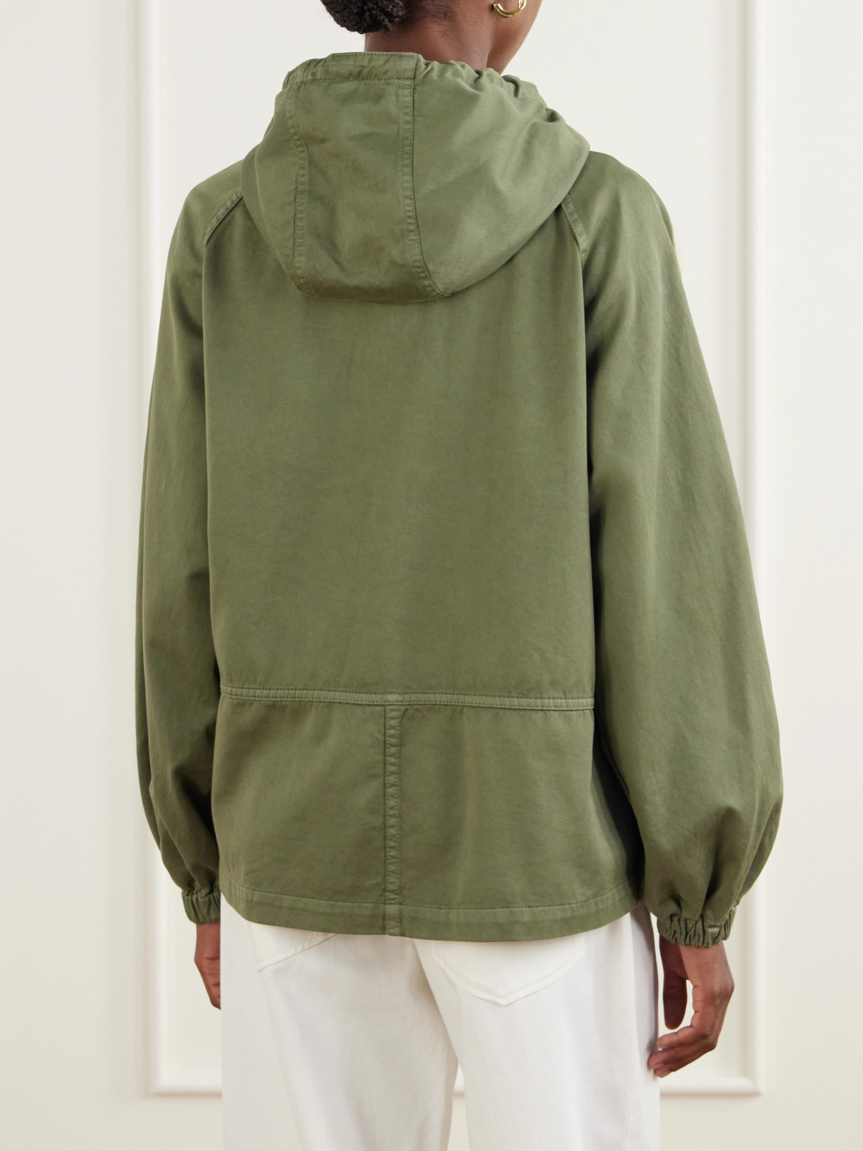 Logo-Embroidered Cotton-Canvas Hooded Parka