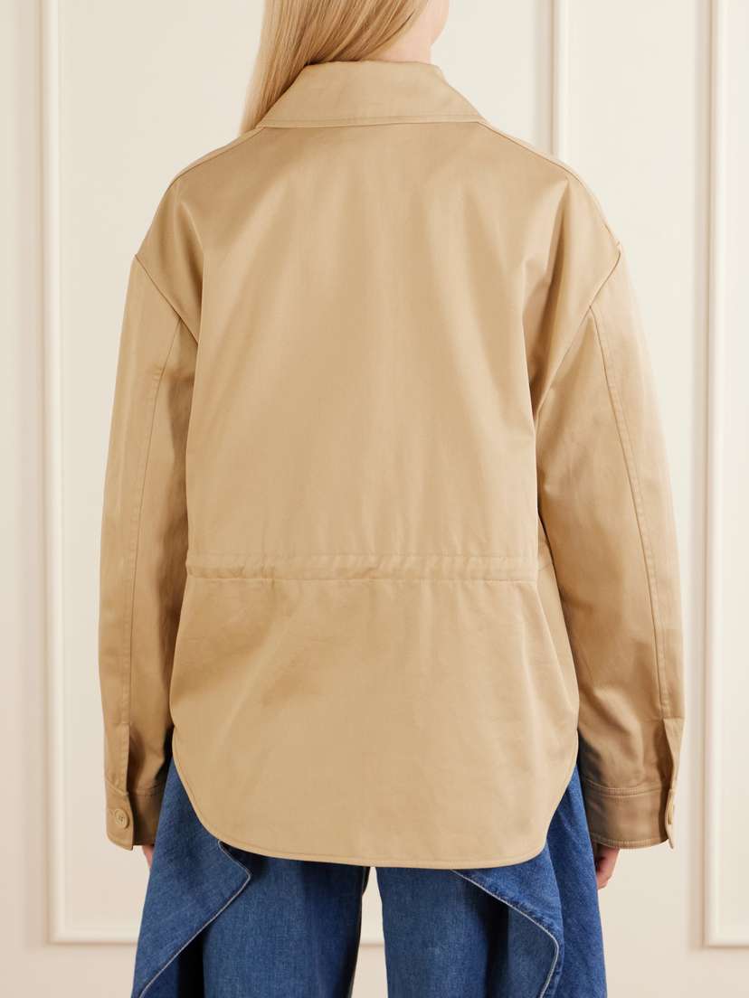 Loewe Anagram-embossed Leather-trimmed Cotton-gabardine Jacket | Thumbnail 4