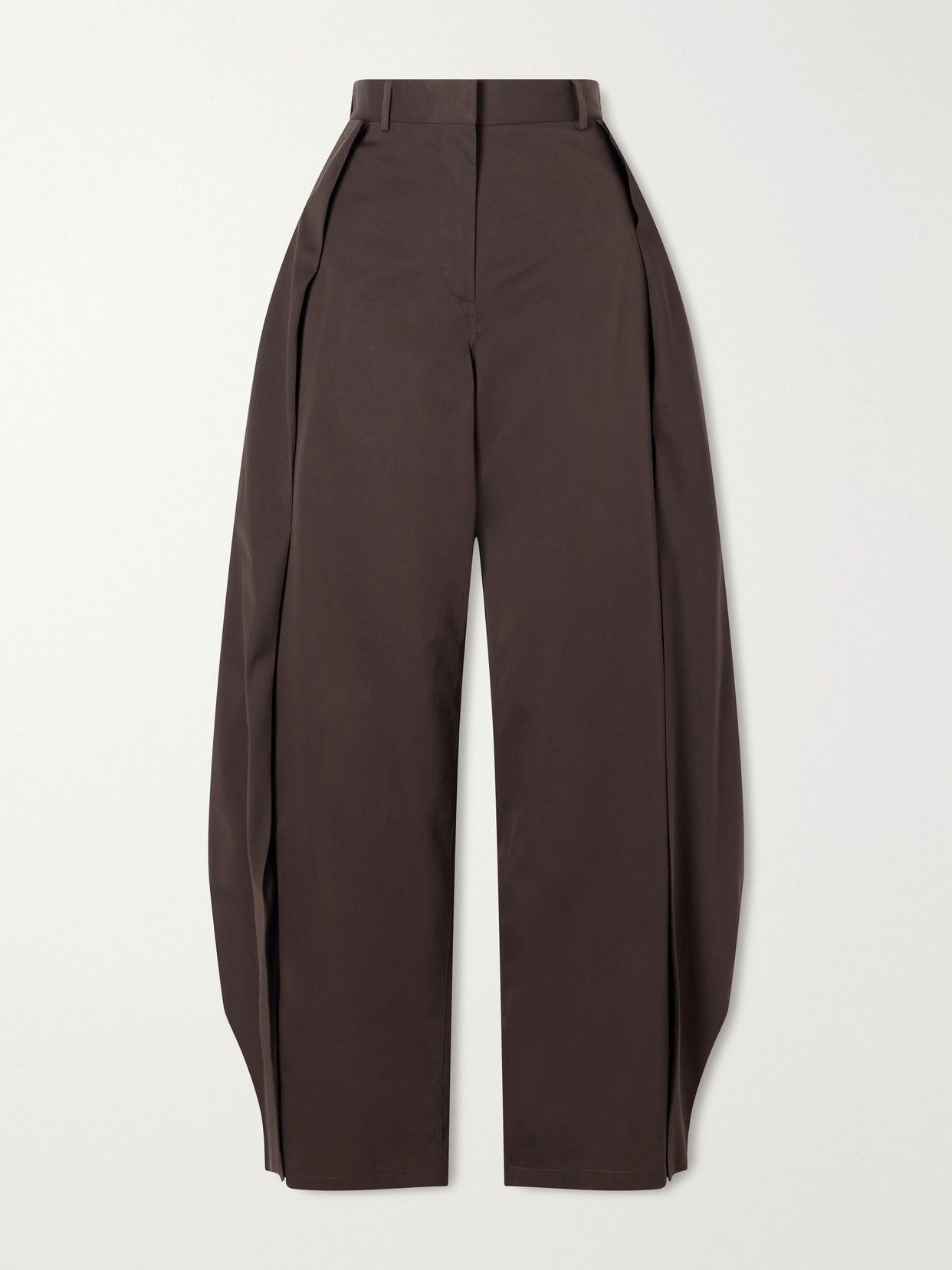 Loewe Cotton And Silk-blend Gabardine Wide-leg Pants In Brown