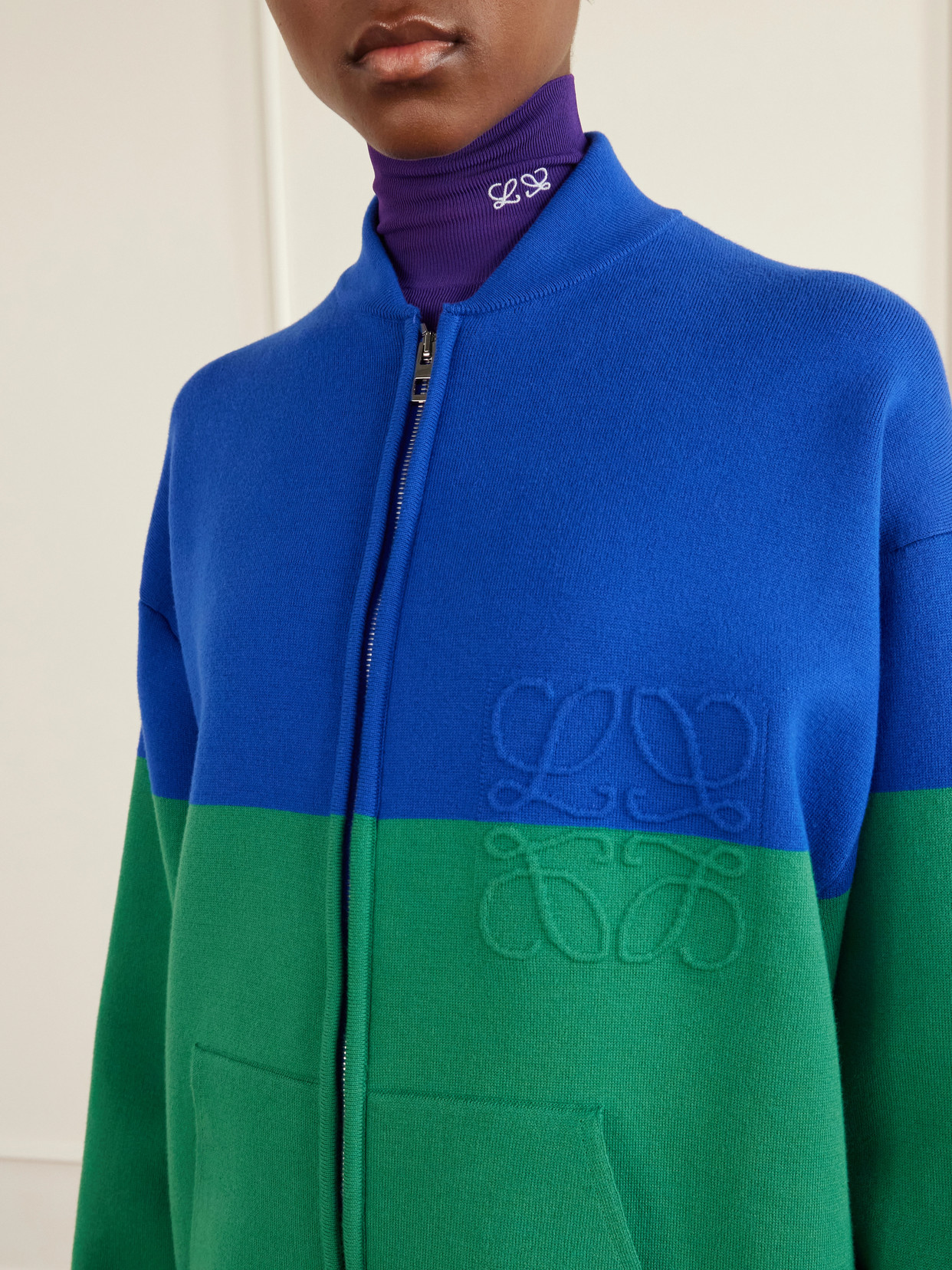 Anagram-Embroidered Cotton-Blend Sweatshirt