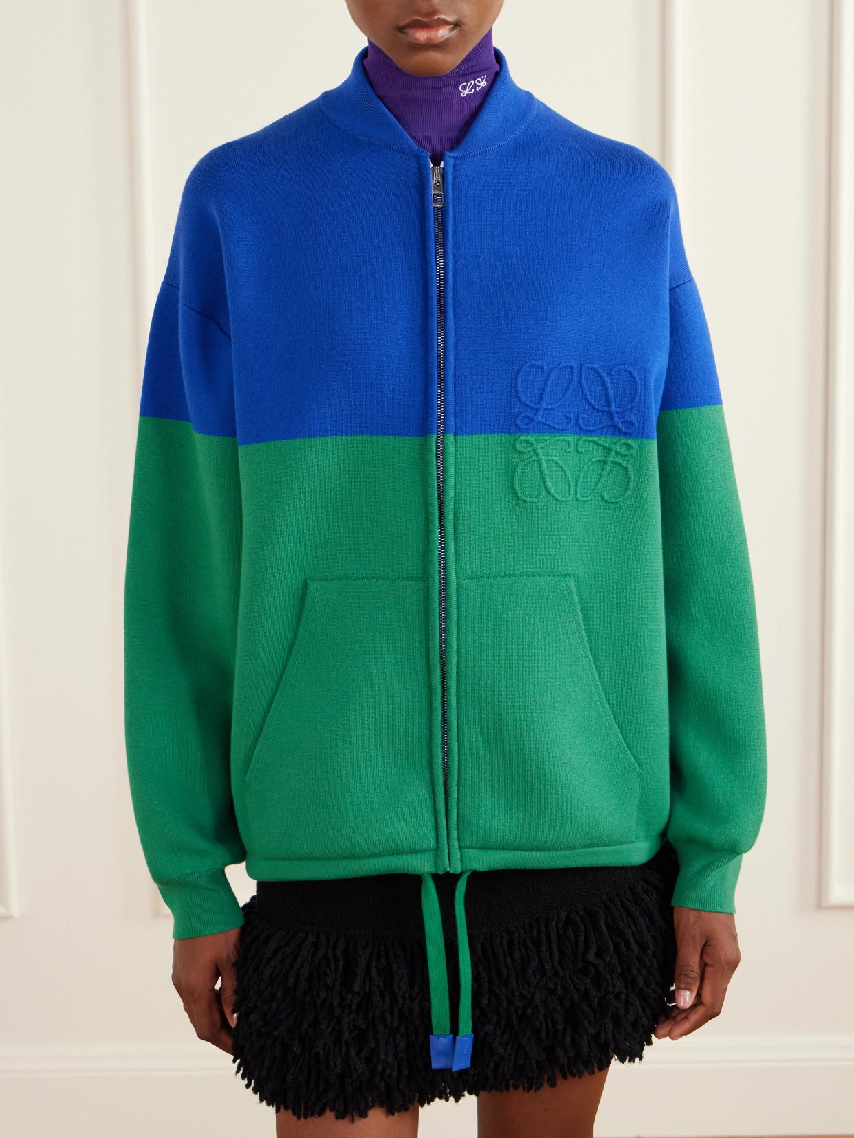 Anagram-Embroidered Cotton-Blend Sweatshirt