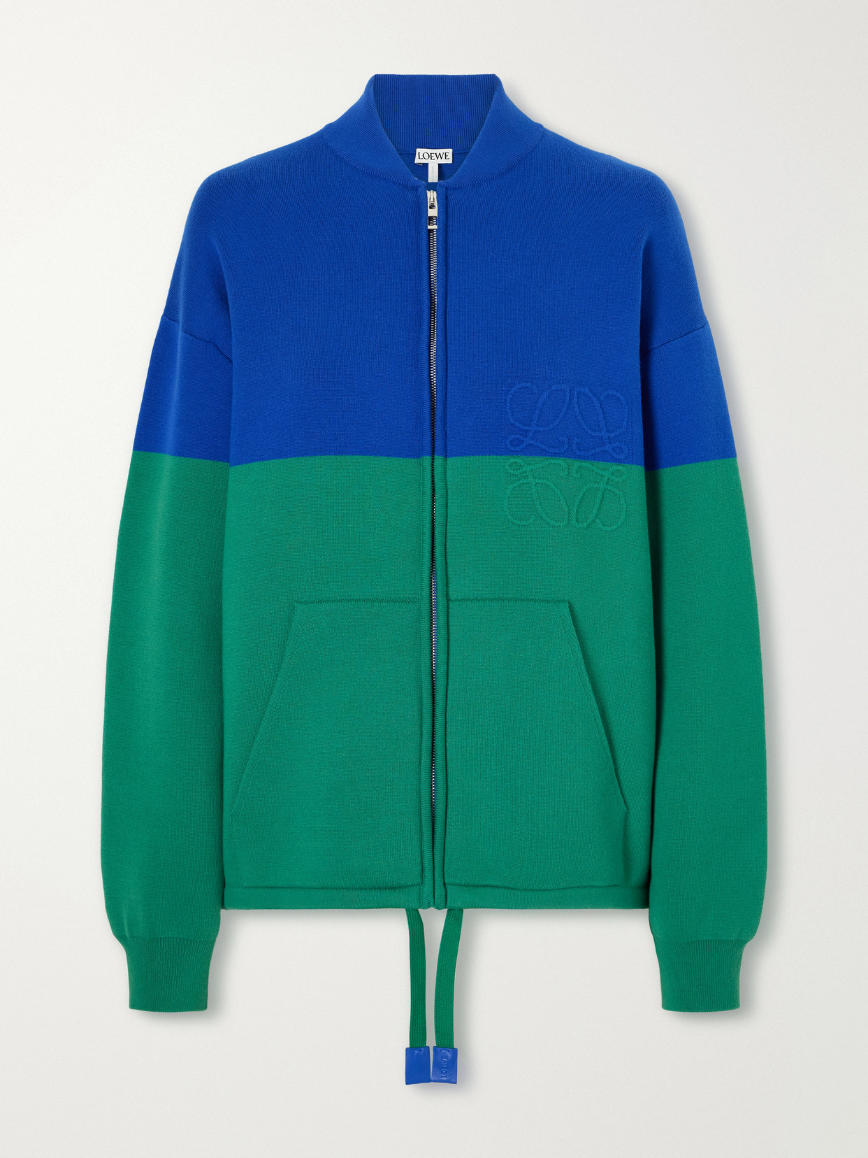 Loewe Anagram-embroidered Cotton-blend Sweatshirt In Green