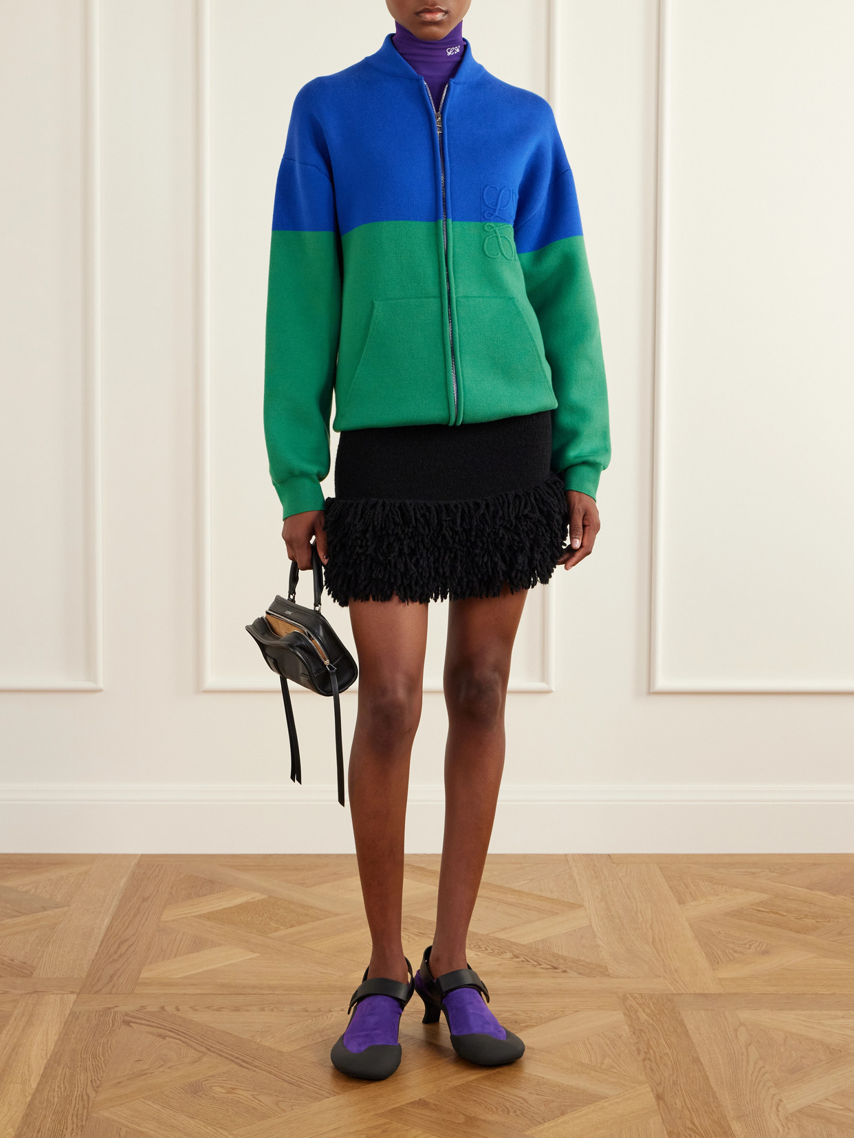 Anagram-Embroidered Cotton-Blend Sweatshirt