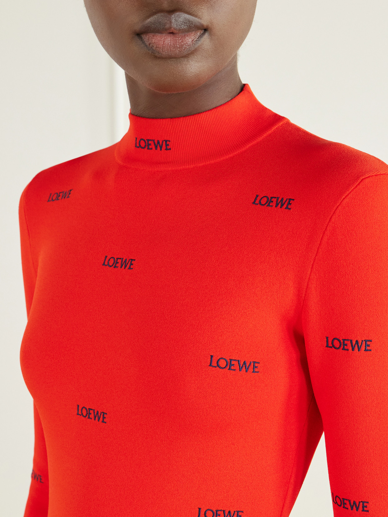 Logo-Embroidered Ribbed-Knit Turtleneck Sweater