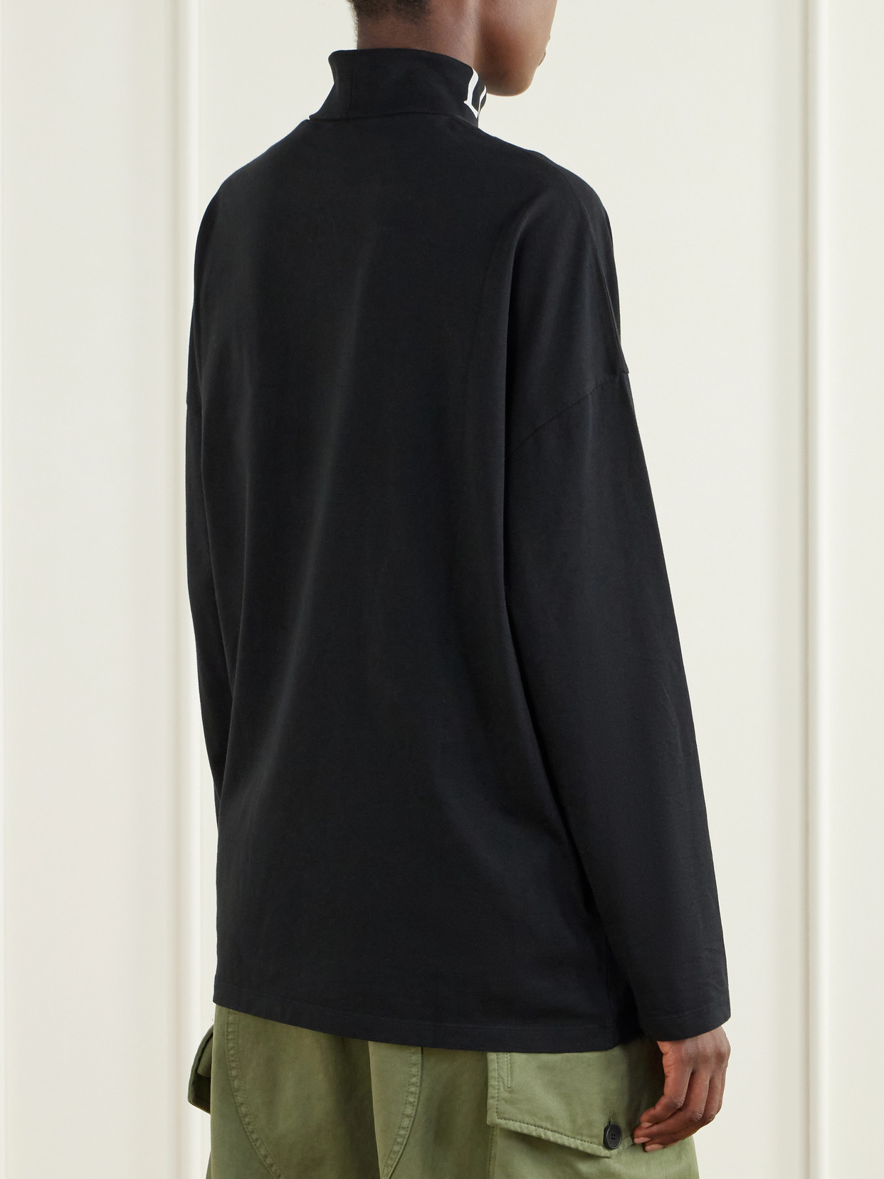 Logo-Print Cotton-Jersey Turtleneck Sweatshirt
