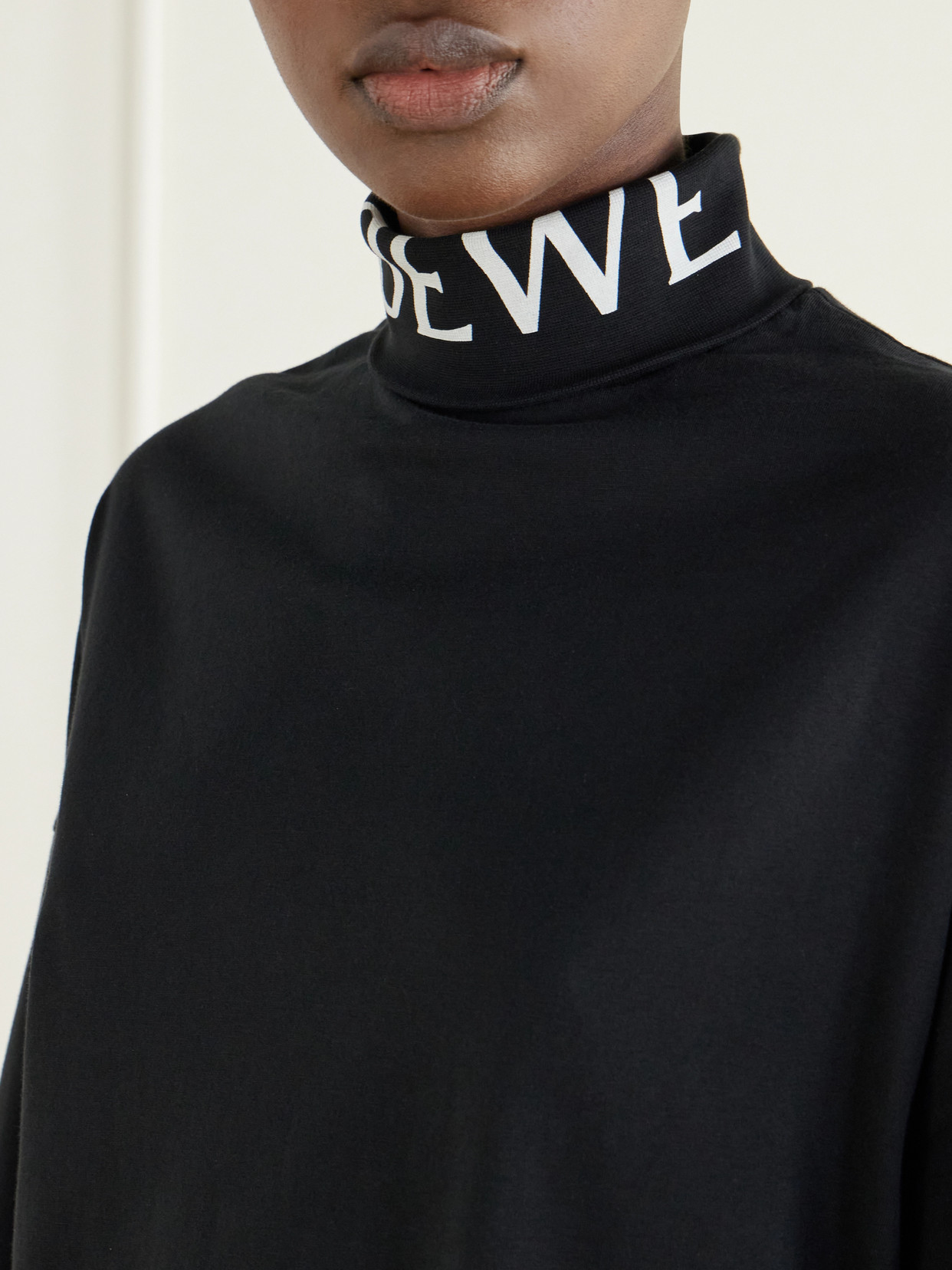 Logo-Print Cotton-Jersey Turtleneck Sweatshirt